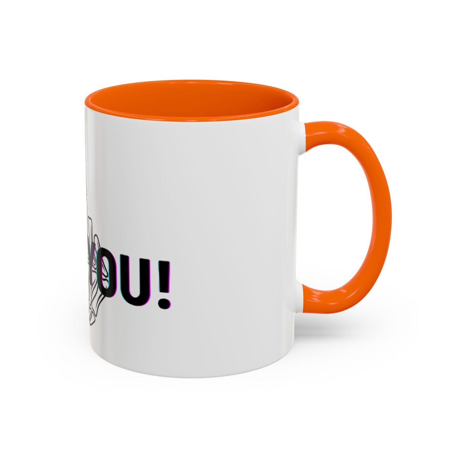 Bone Middle Finger Accent Coffee Mug — “Fu*k You!” Novelty Ceramic Mug