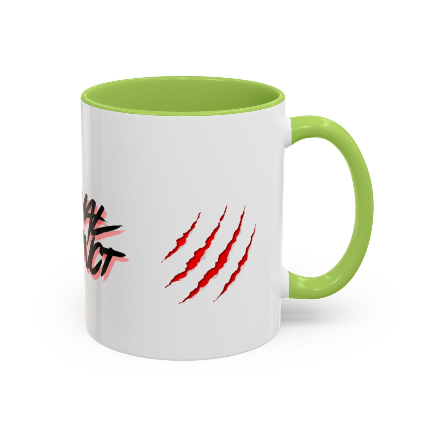 Accent Coffee Mug — "Primal Instinct" Graphic Mug with Red Claw Marks