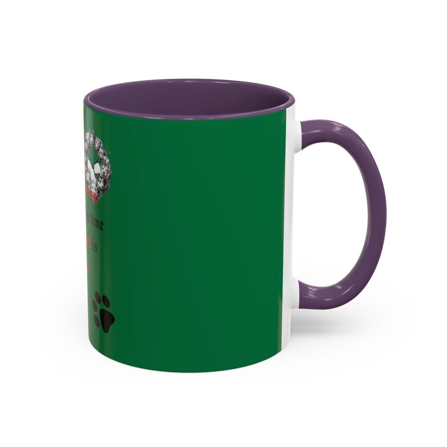 Pet Lover Accent Coffee Mug — “Time is money but spending time with my pet is priceless”