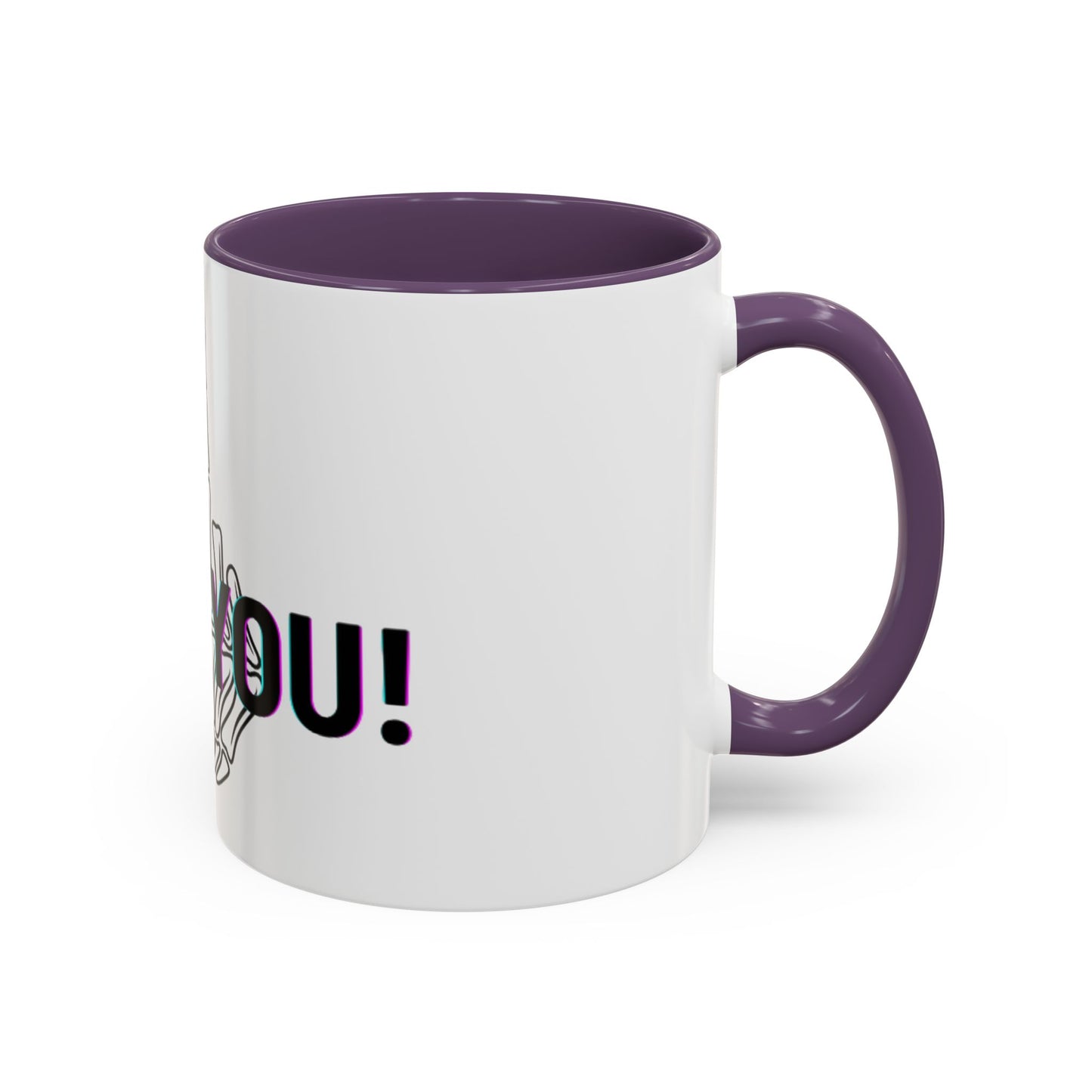 Bone Middle Finger Accent Coffee Mug — “Fu*k You!” Novelty Ceramic Mug
