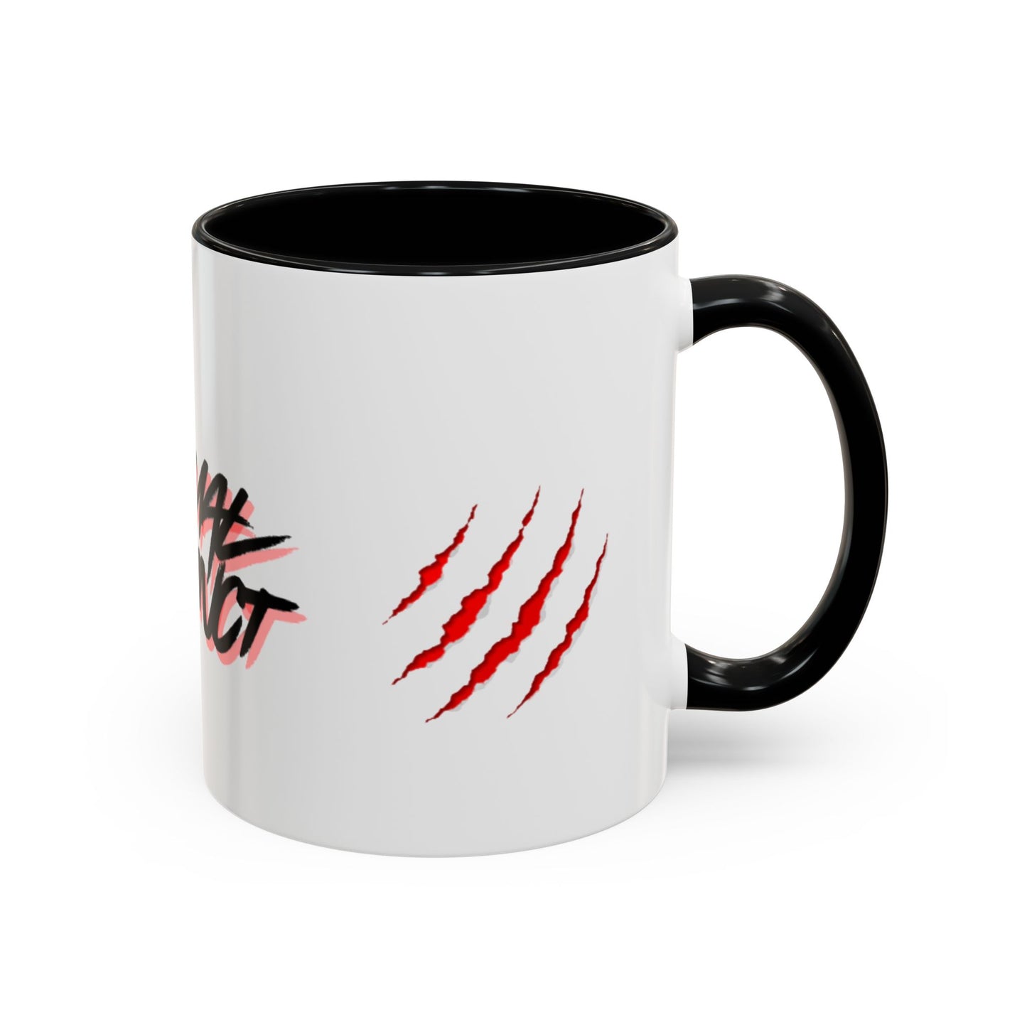 Accent Coffee Mug — "Primal Instinct" Graphic Mug with Red Claw Marks