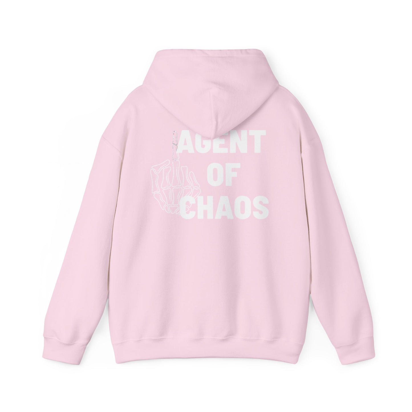 Agent of Chaos Hoodie – 'F**k You!' Skeletal Middle Finger Graphic