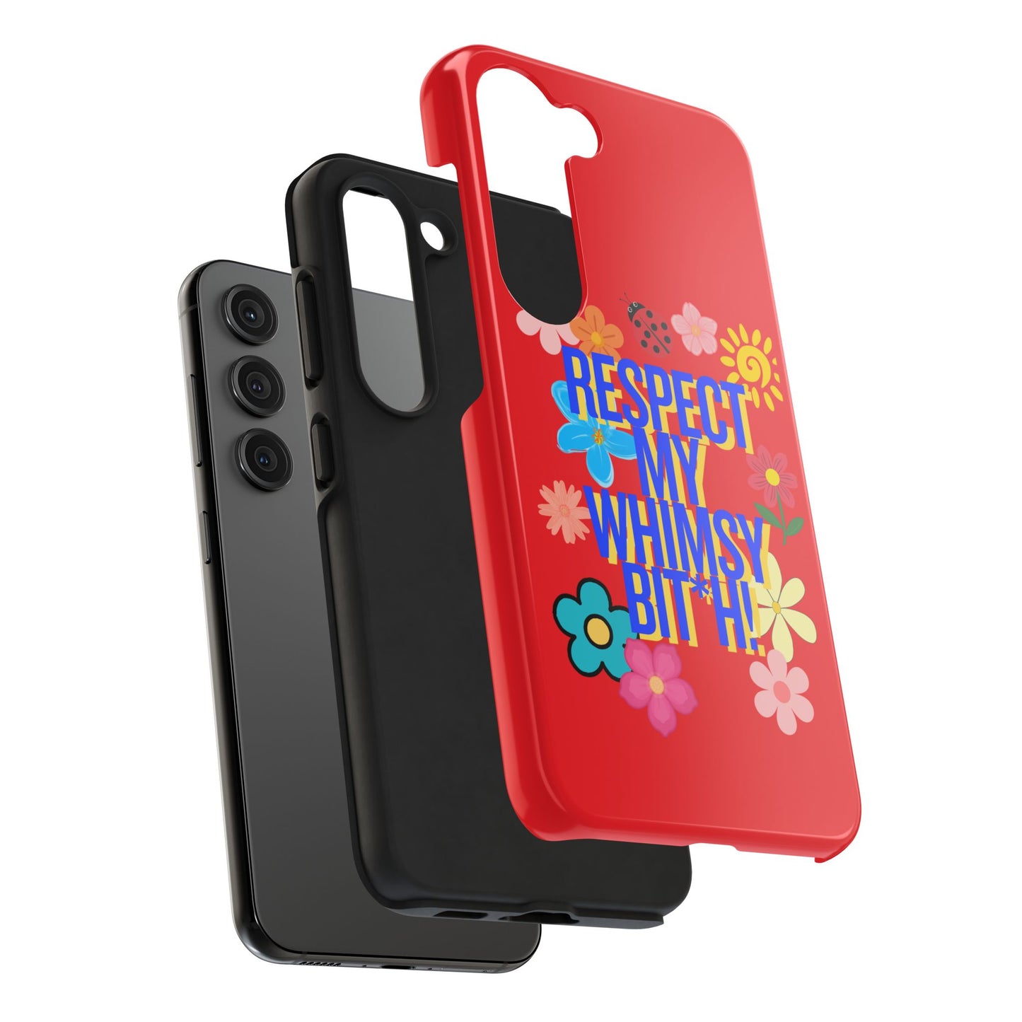 Respect My Whimsy Bitch! Tough Phone Case — Floral Retro Protective Cover