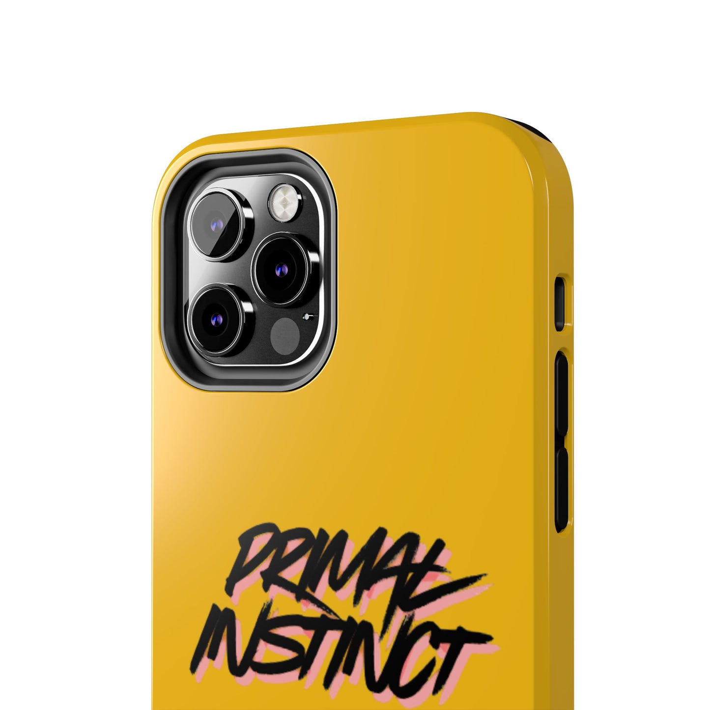 Primal Instinct Tough Phone Case — Yellow Rugged Protective Cover with Claw Mark Accent