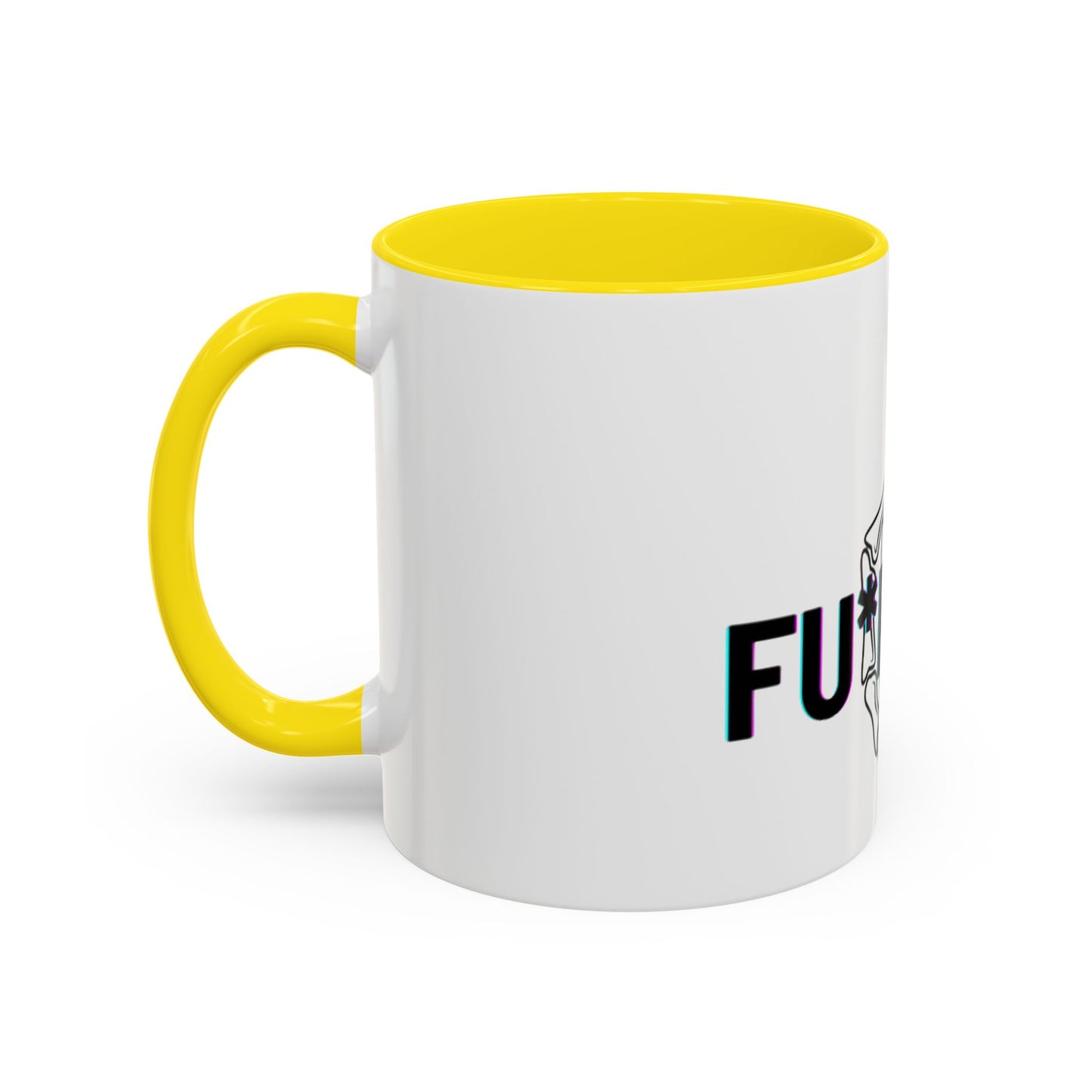 Bone Middle Finger Accent Coffee Mug — “Fu*k You!” Novelty Ceramic Mug