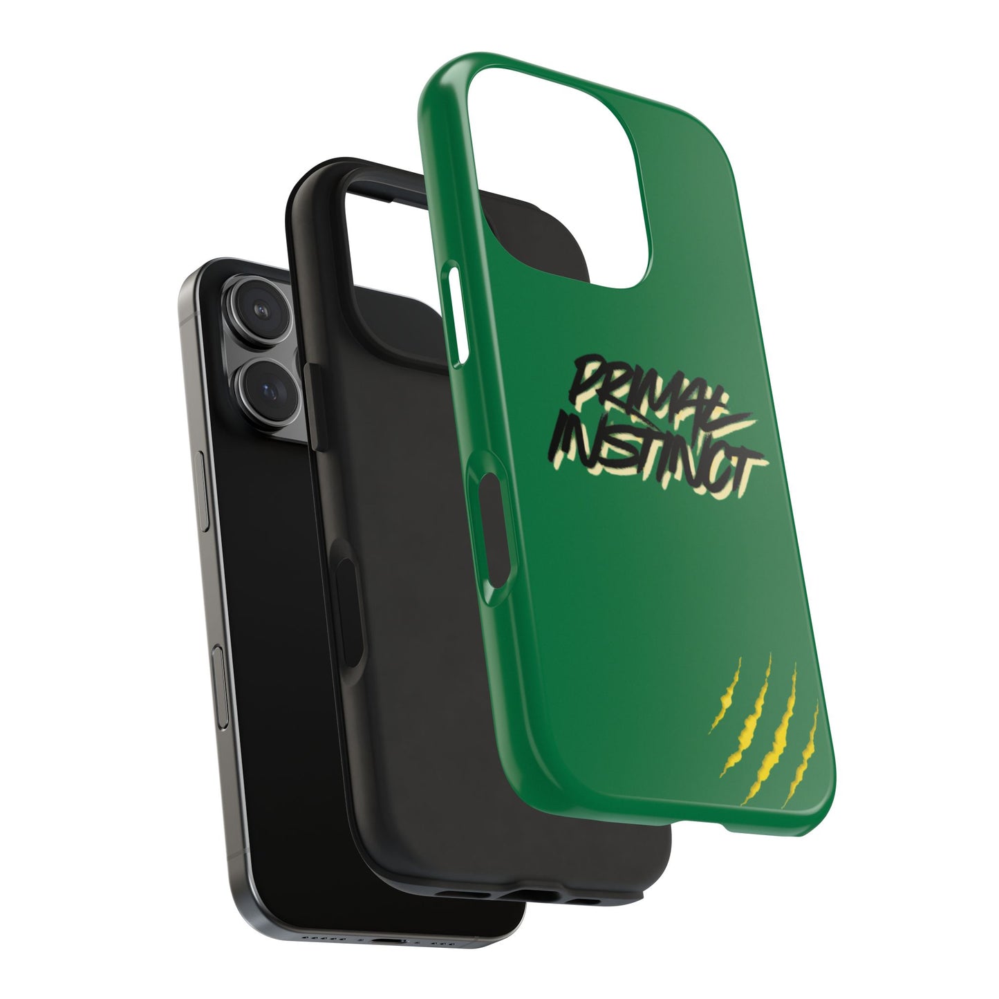 Primal Instinct Tough Phone Case — Green Claw-Mark Protective Cover