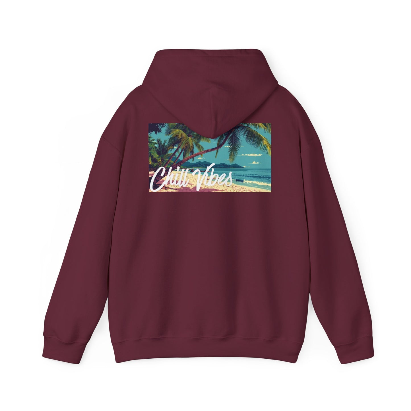 Chill Vibes Hoodie — Tropical Beach Palm Graphic Pullover