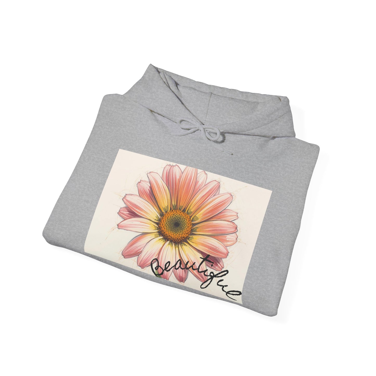Floral 'Beautiful' Hoodie – Pink Daisy Graphic Pullover