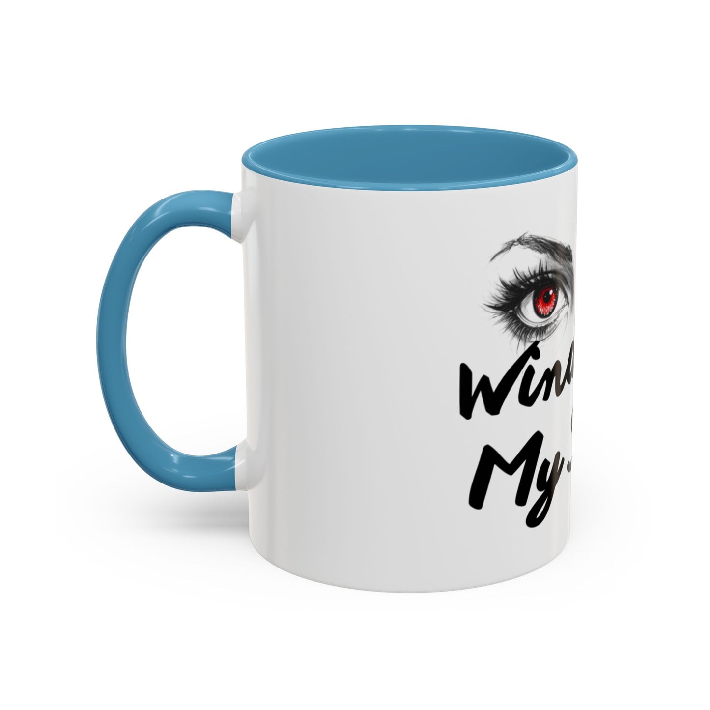 Accent Coffee Mug — “Window to My Soul” Red-Eyed Eyes Design