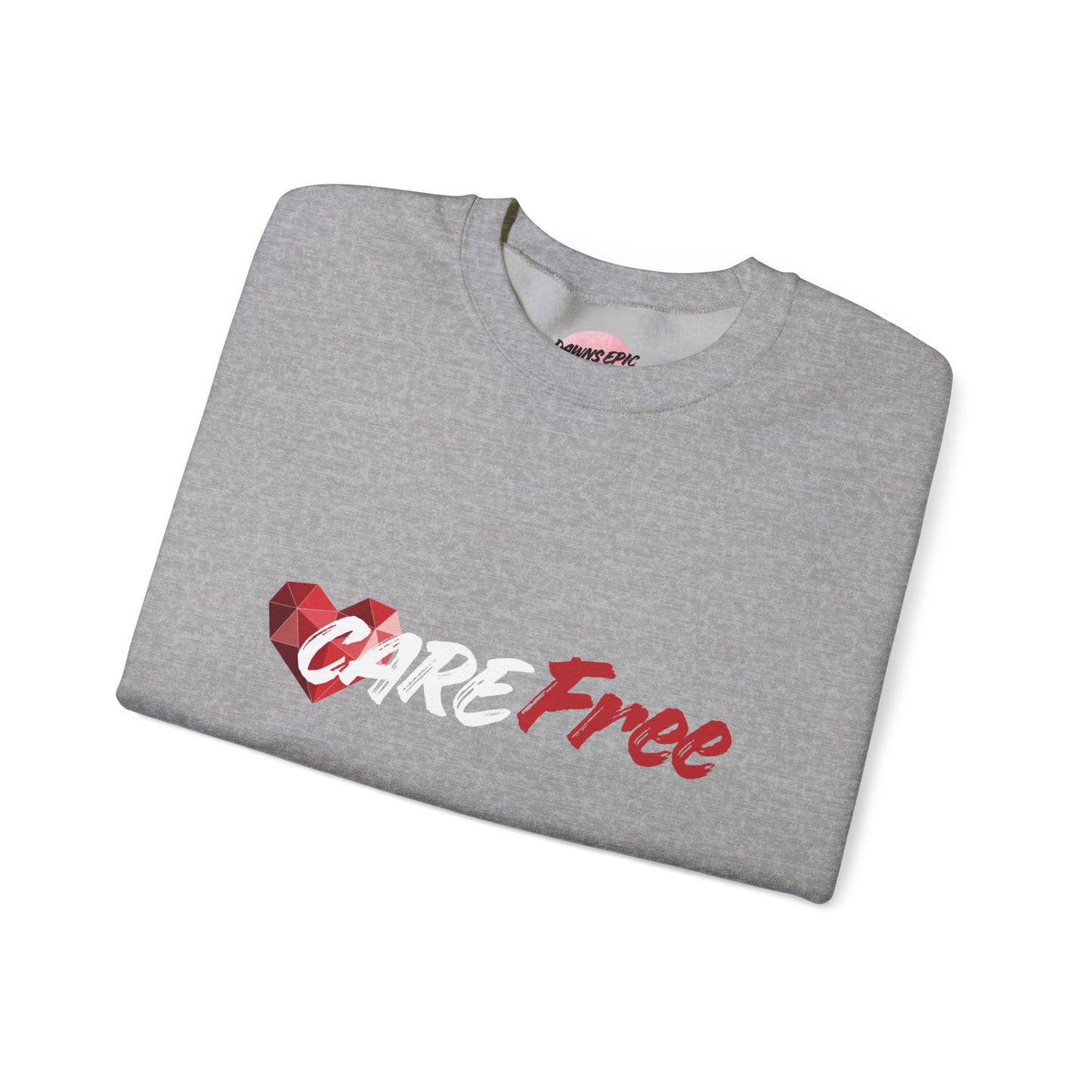 Crewneck Sweatshirt — Heart Graphic “Free” Minimalist Valentines Pullover