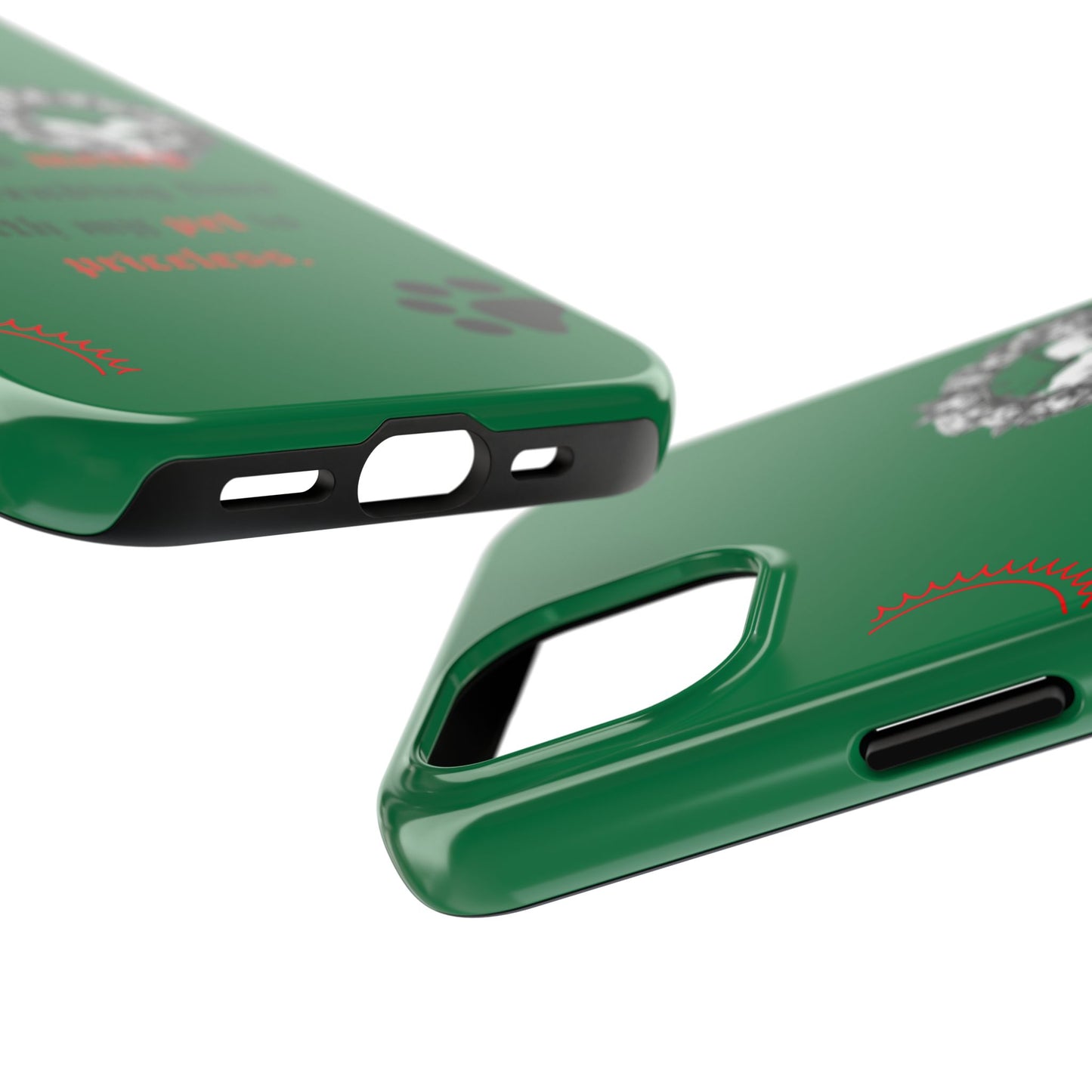 Phone Case — "Time is money but spending time with my pet is priceless" Green Pet Paw Protective Case