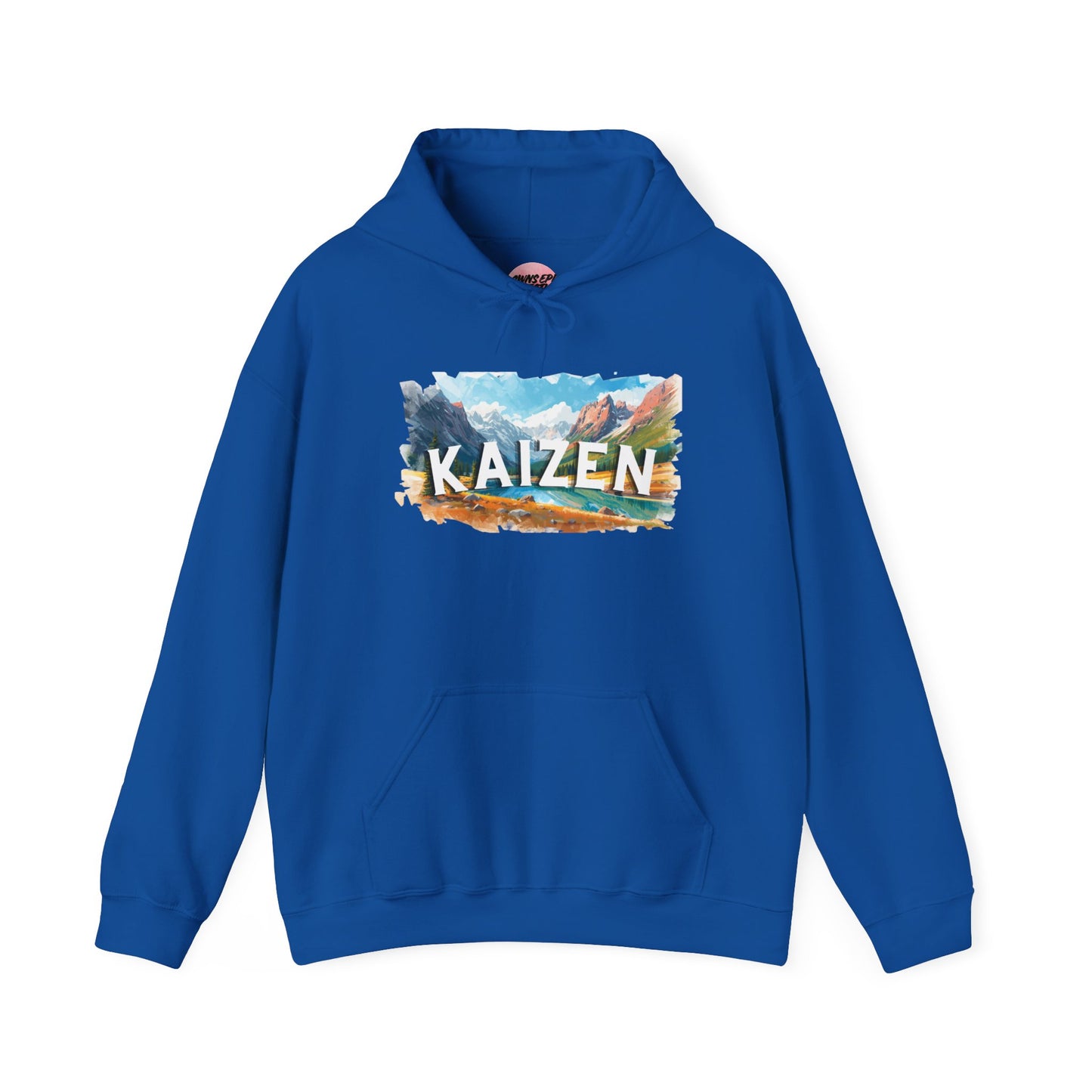 Kaizen Hoodie — Motivational Mountain Landscape Pullover
