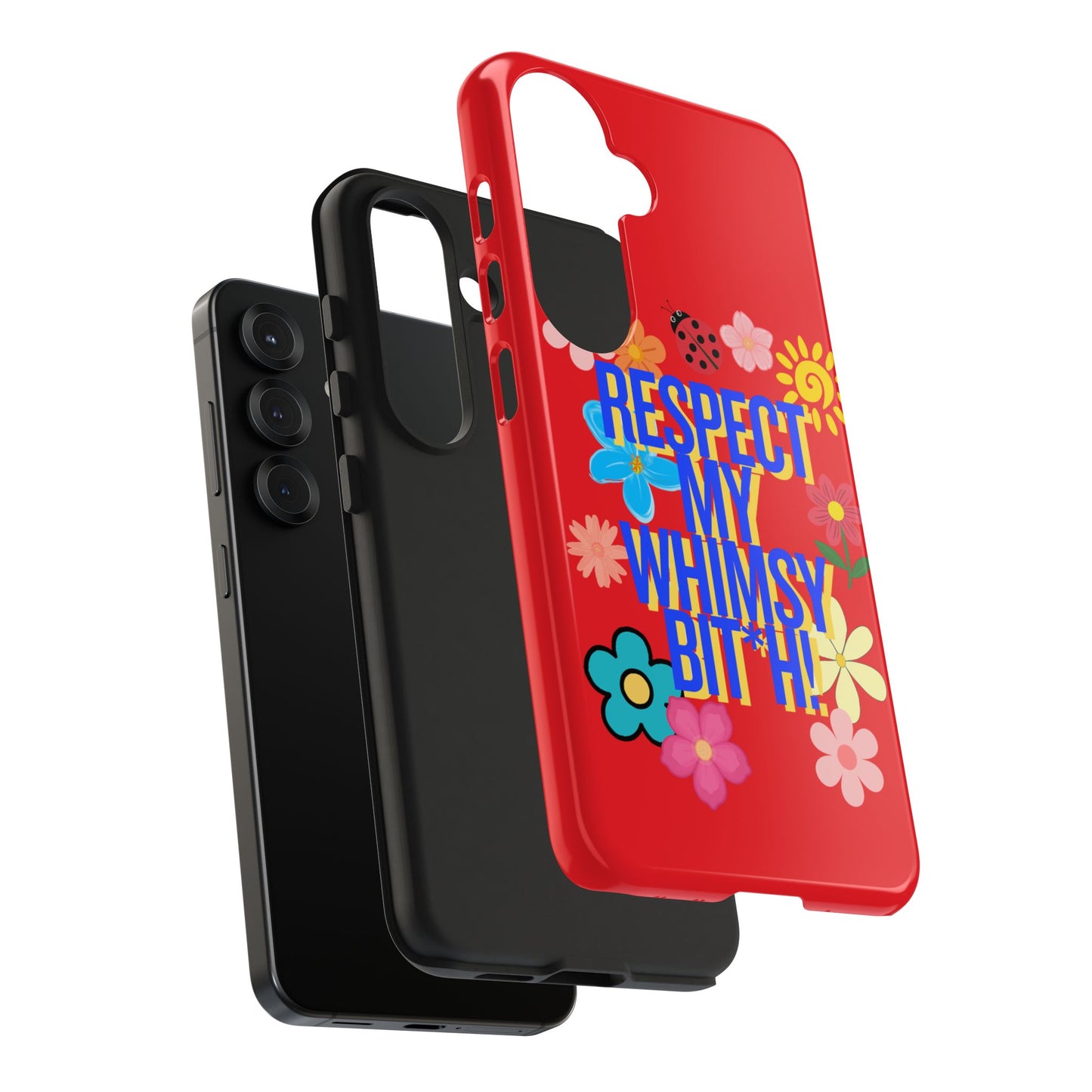 Respect My Whimsy Bitch! Tough Phone Case — Floral Retro Protective Cover