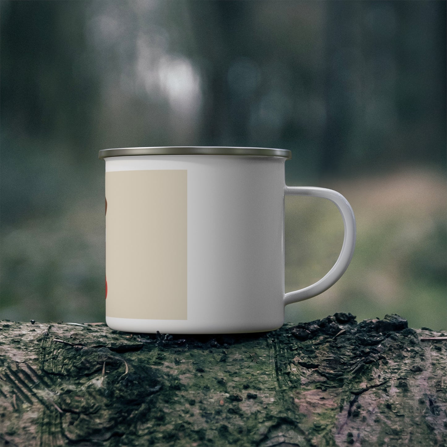 Christmas Puppy-in-Stocking Enamel Camping Mug — Cute Holiday Dog Coffee Cup