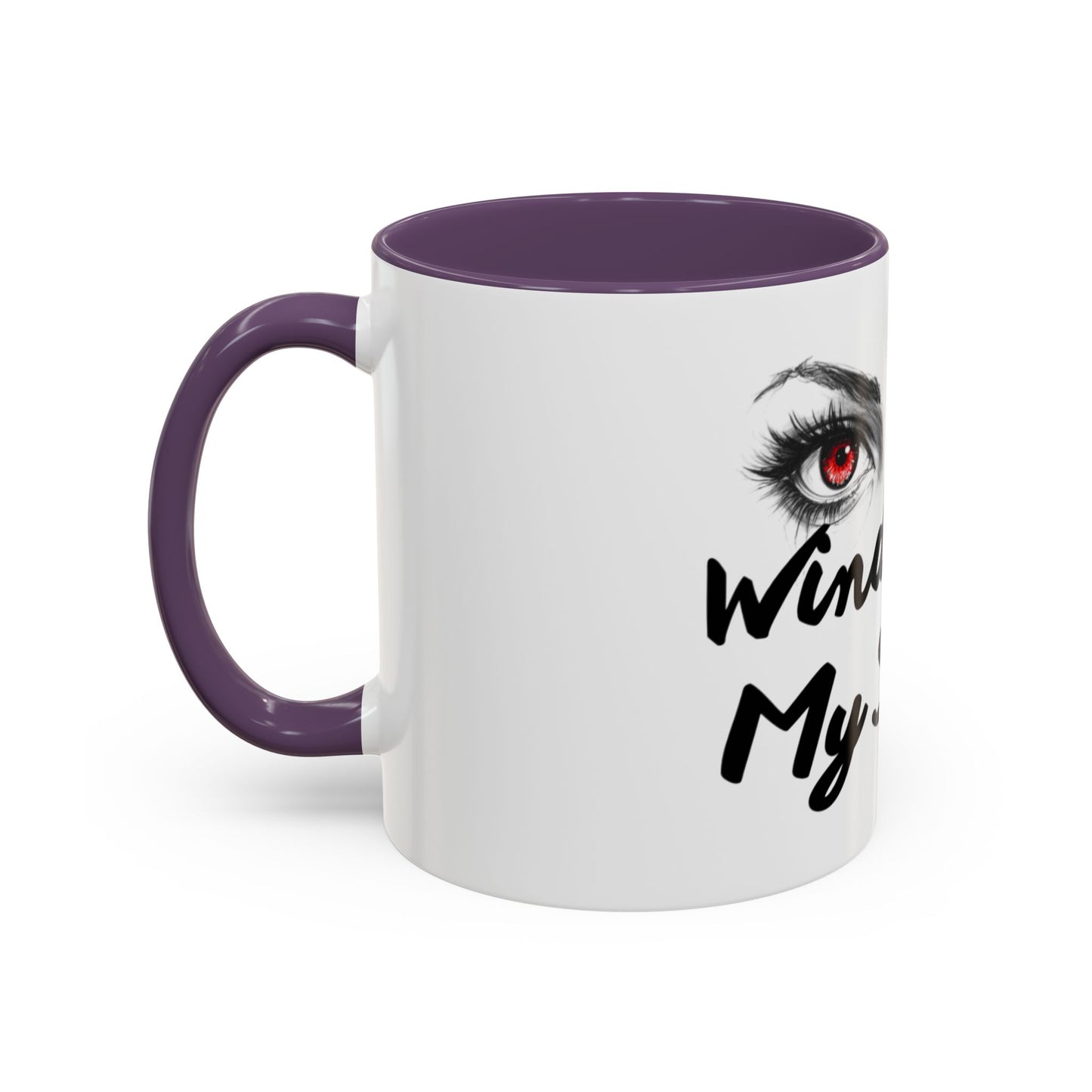 Accent Coffee Mug — “Window to My Soul” Red-Eyed Eyes Design