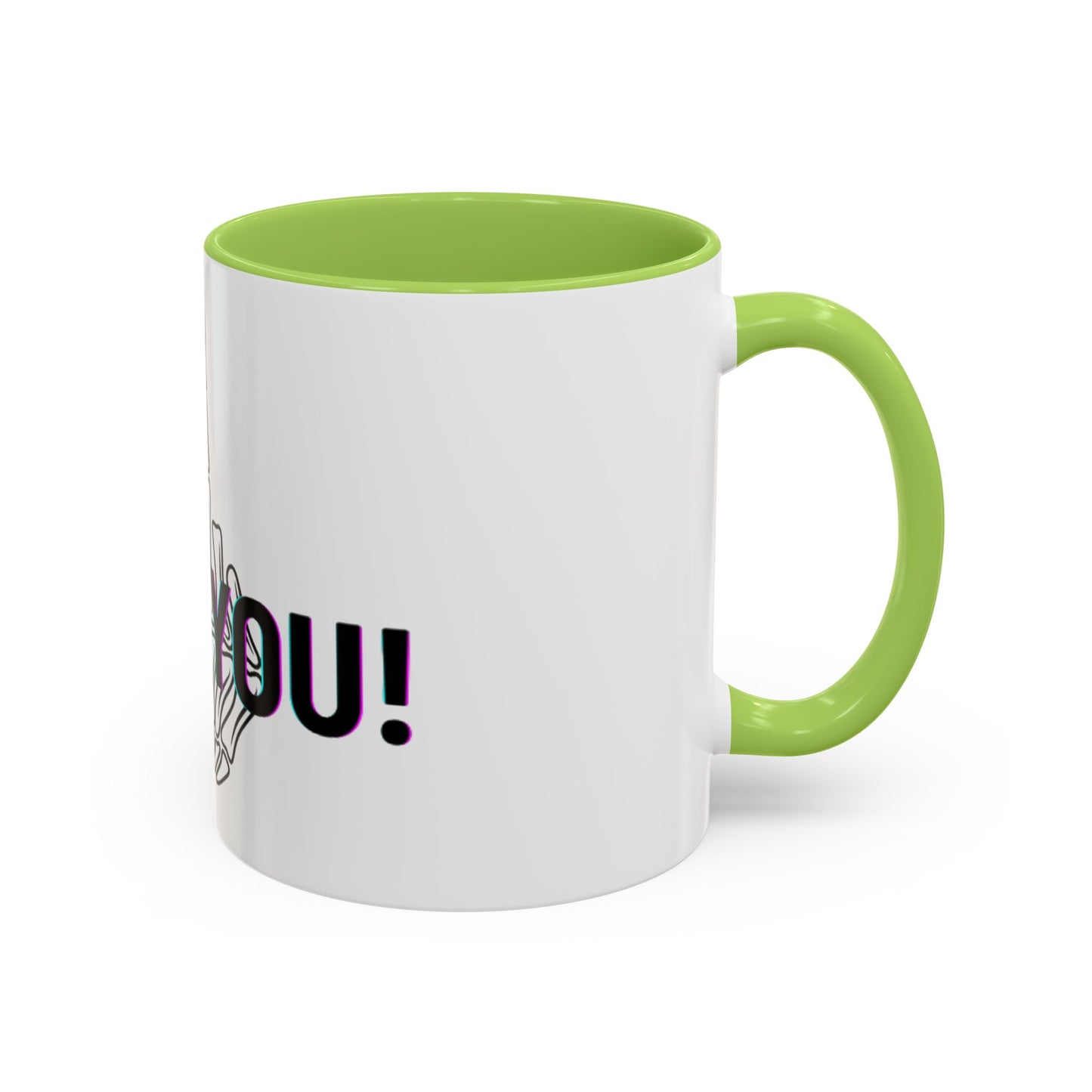 Bone Middle Finger Accent Coffee Mug — “Fu*k You!” Novelty Ceramic Mug