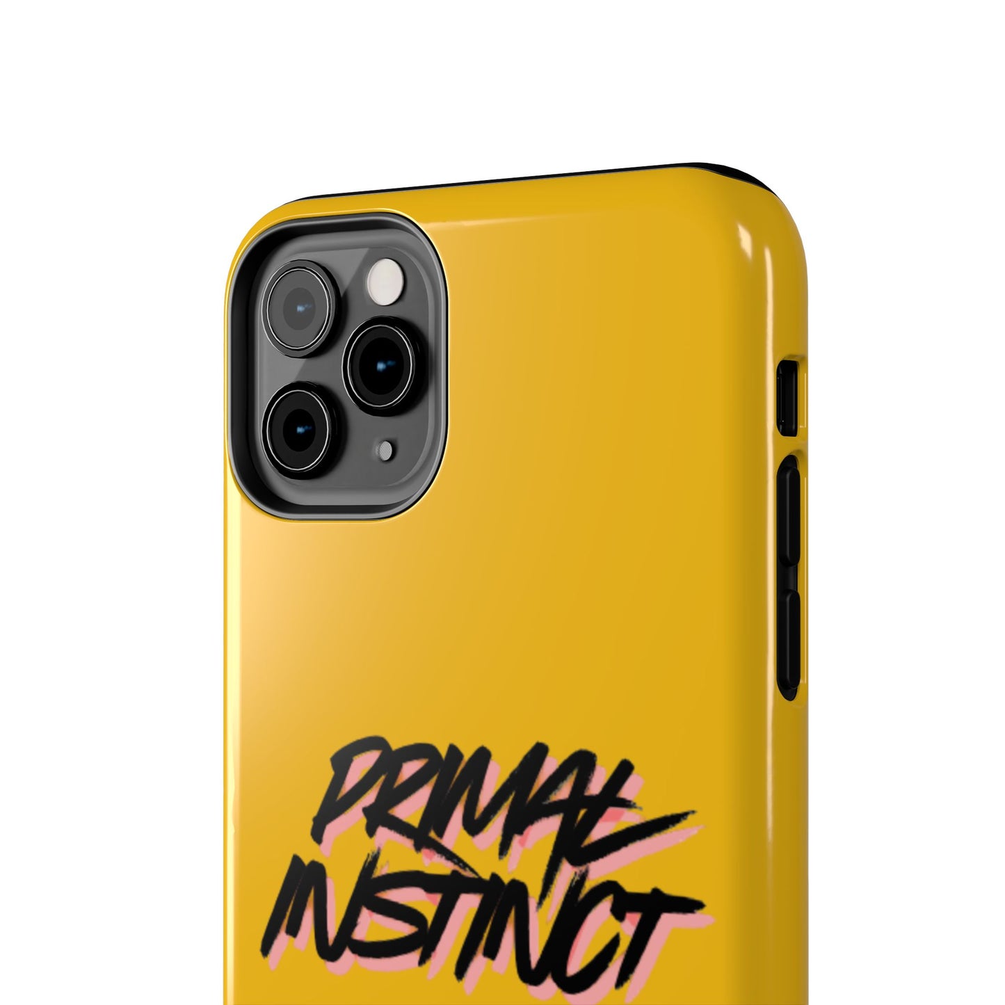 Primal Instinct Tough Phone Case — Yellow Rugged Protective Cover with Claw Mark Accent