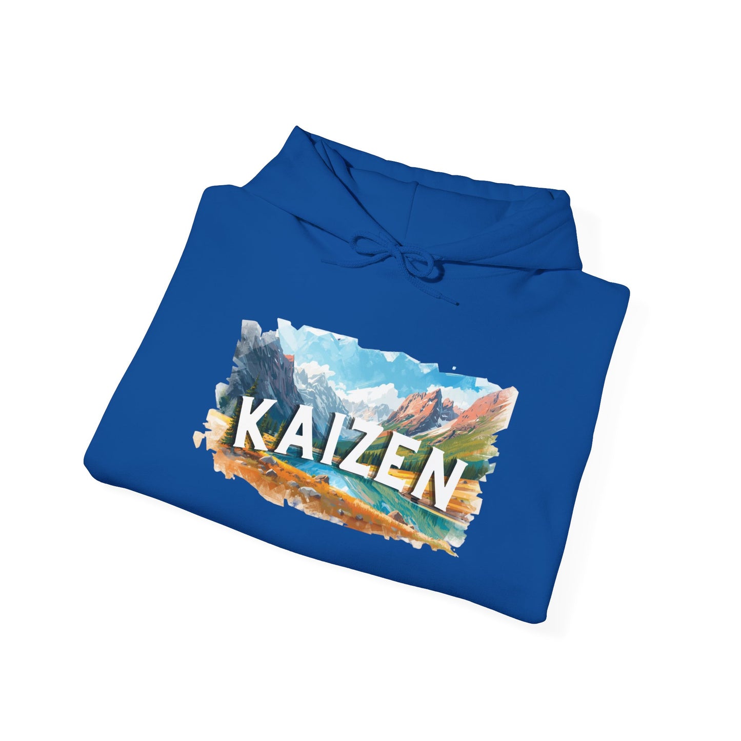 Kaizen Hoodie — Motivational Mountain Landscape Pullover
