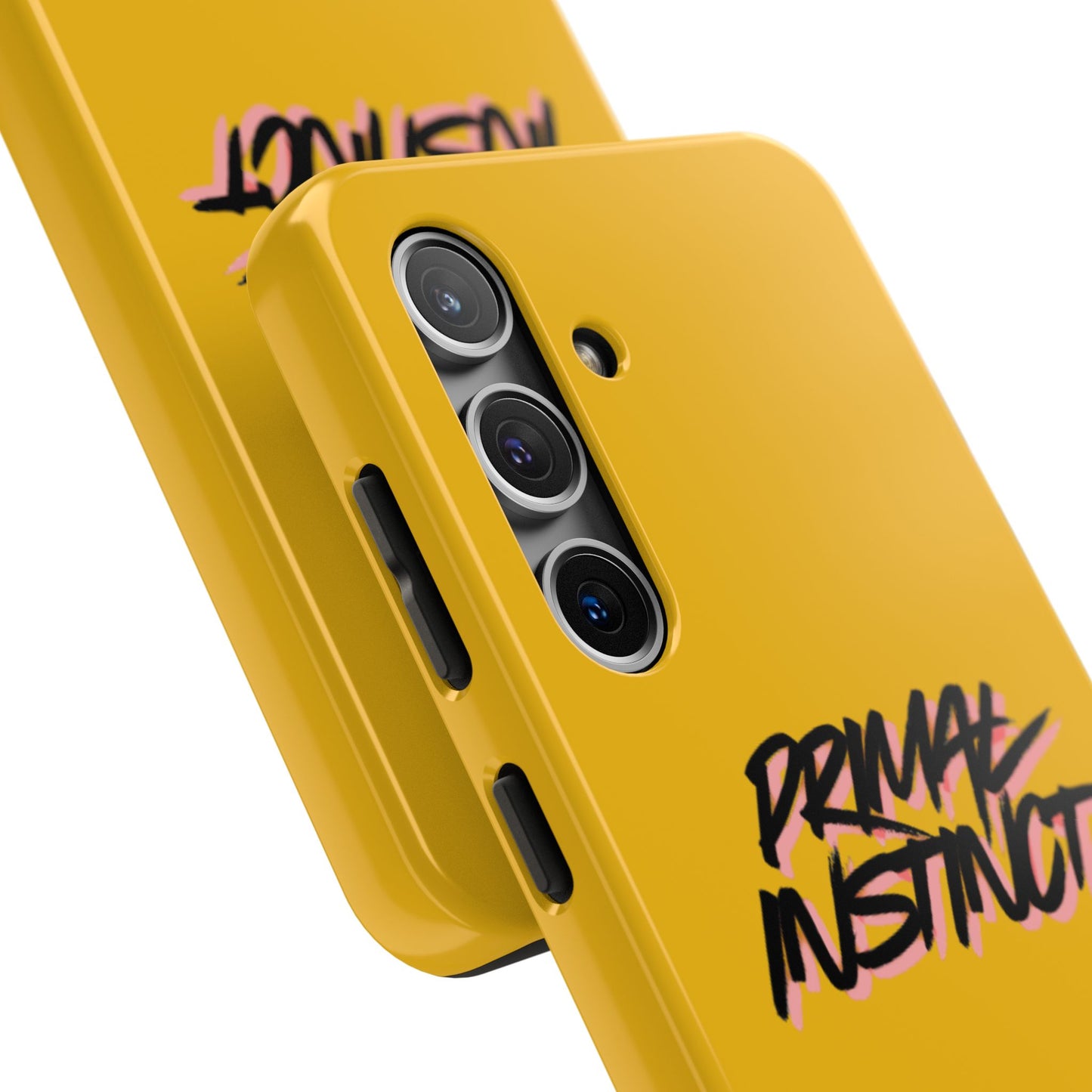Primal Instinct Tough Phone Case — Yellow Rugged Protective Cover with Claw Mark Accent