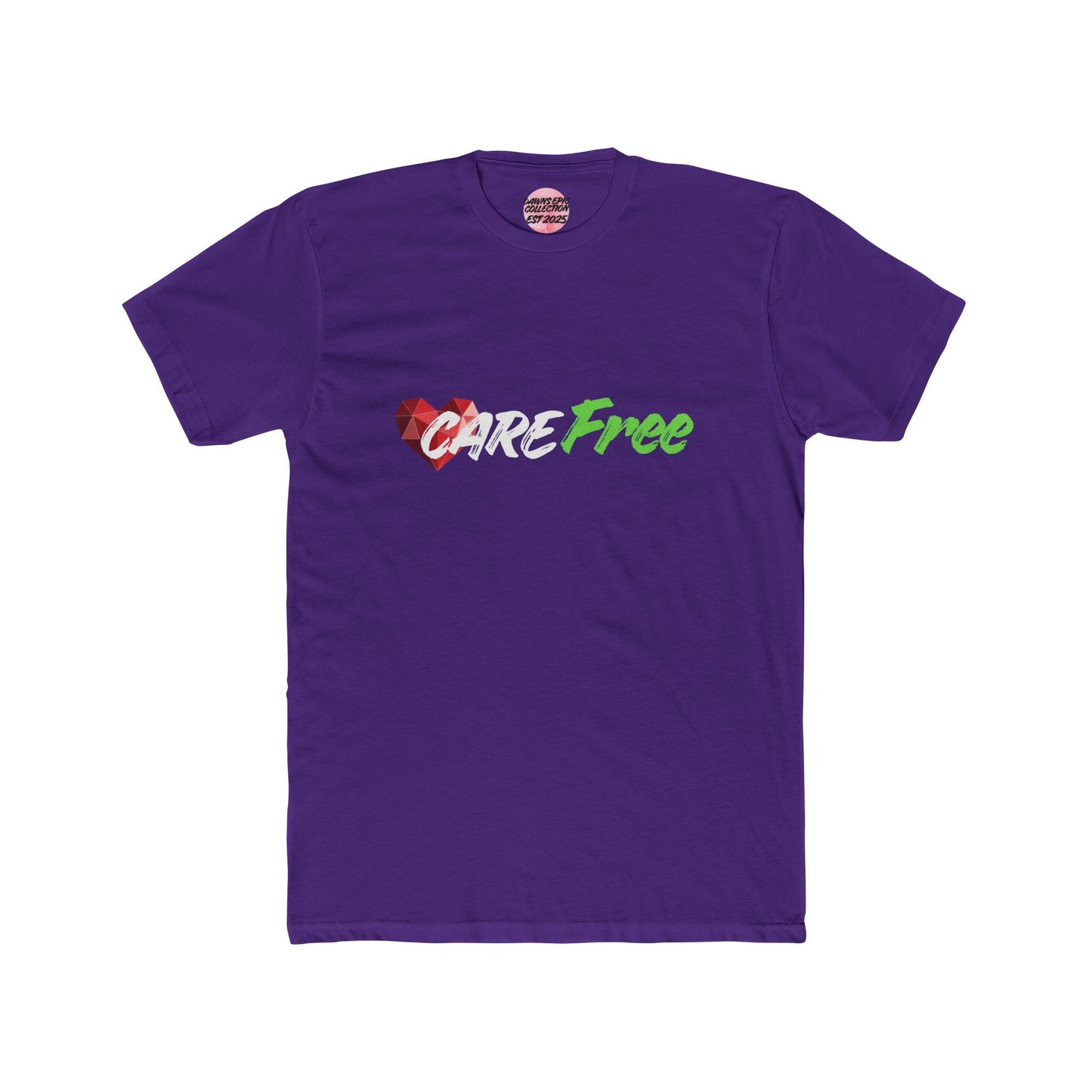 Care Free Graphic Tee – Heart Logo Casual Cotton T-Shirt