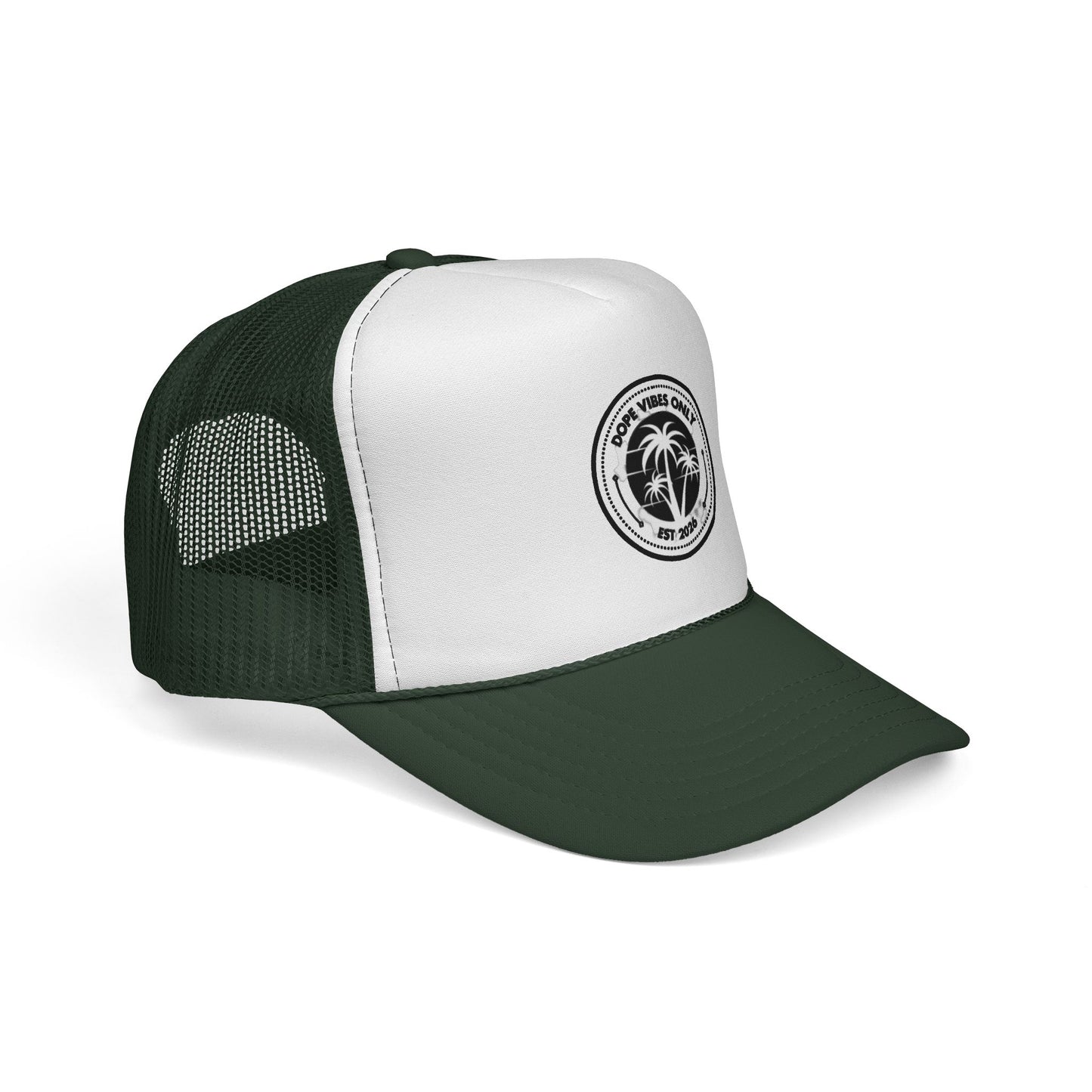 Palm Vibes Only Trucker Cap — Retro Beach Palm Tree Mesh Hat