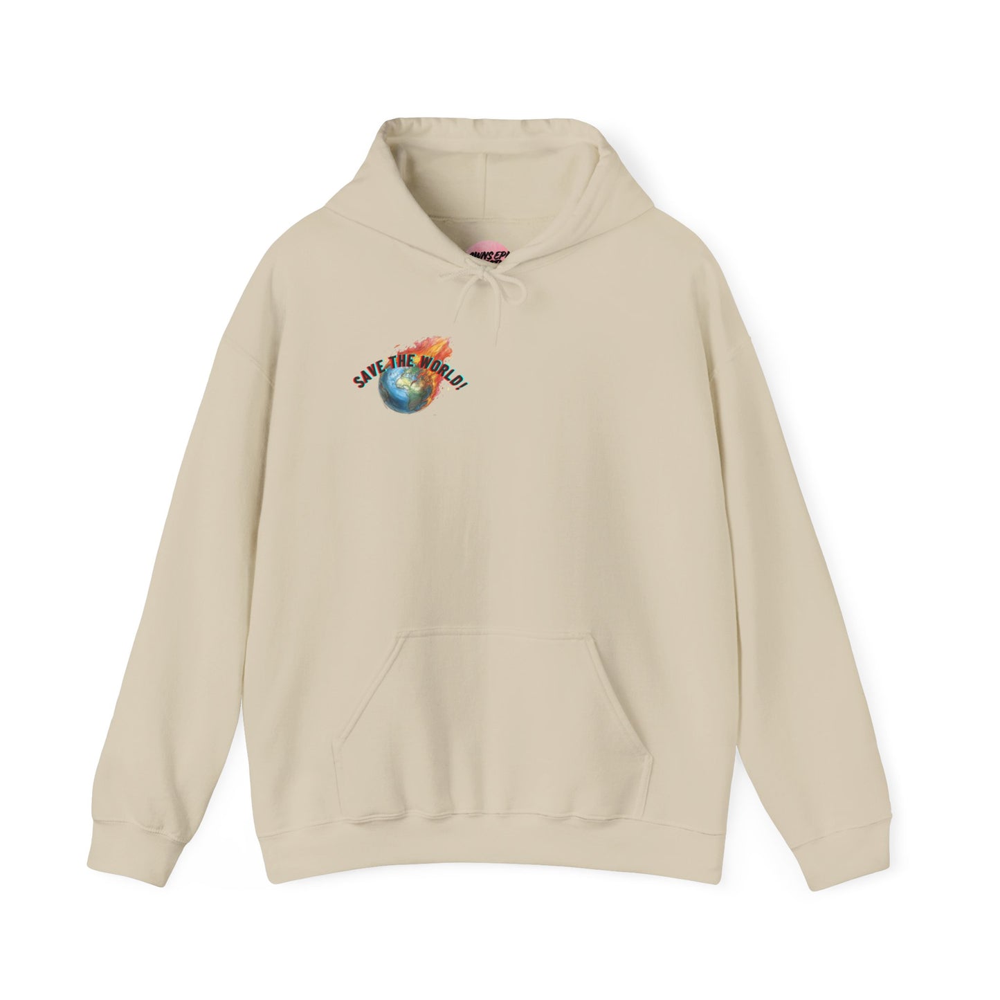 Destroy the System Save the World Hoodie — Protest Graphic Hoodie with Flaming Earth Design