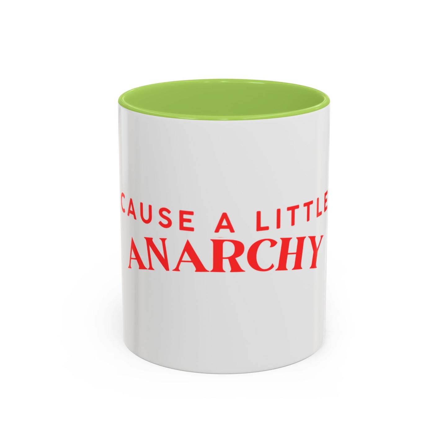 Accent Coffee Mug - "Cause a Little Anarchy" Red Typography
