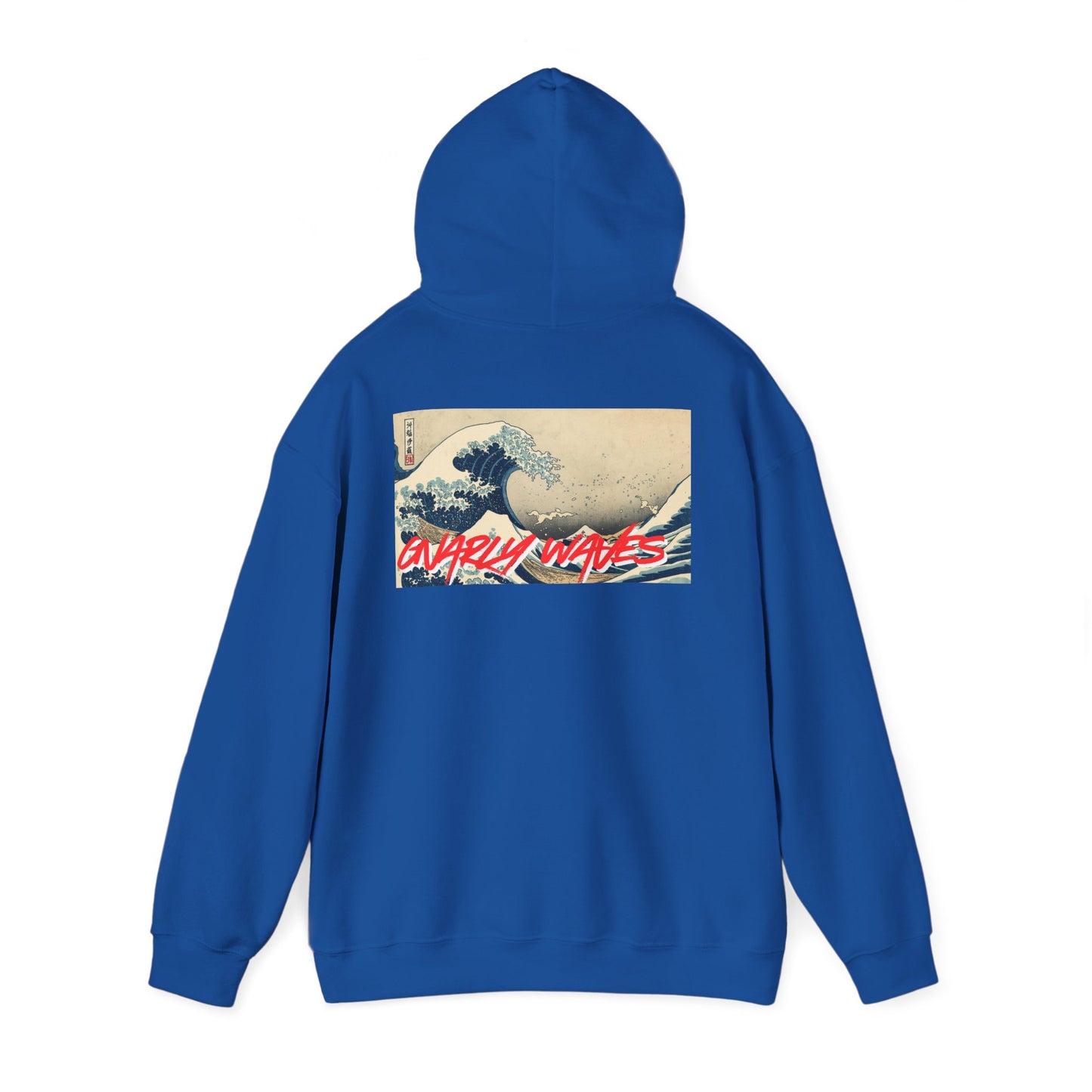 Wave Graphic Hoodie — 'Gnarly Waves' Vintage Hokusai Surf Sweatshirt