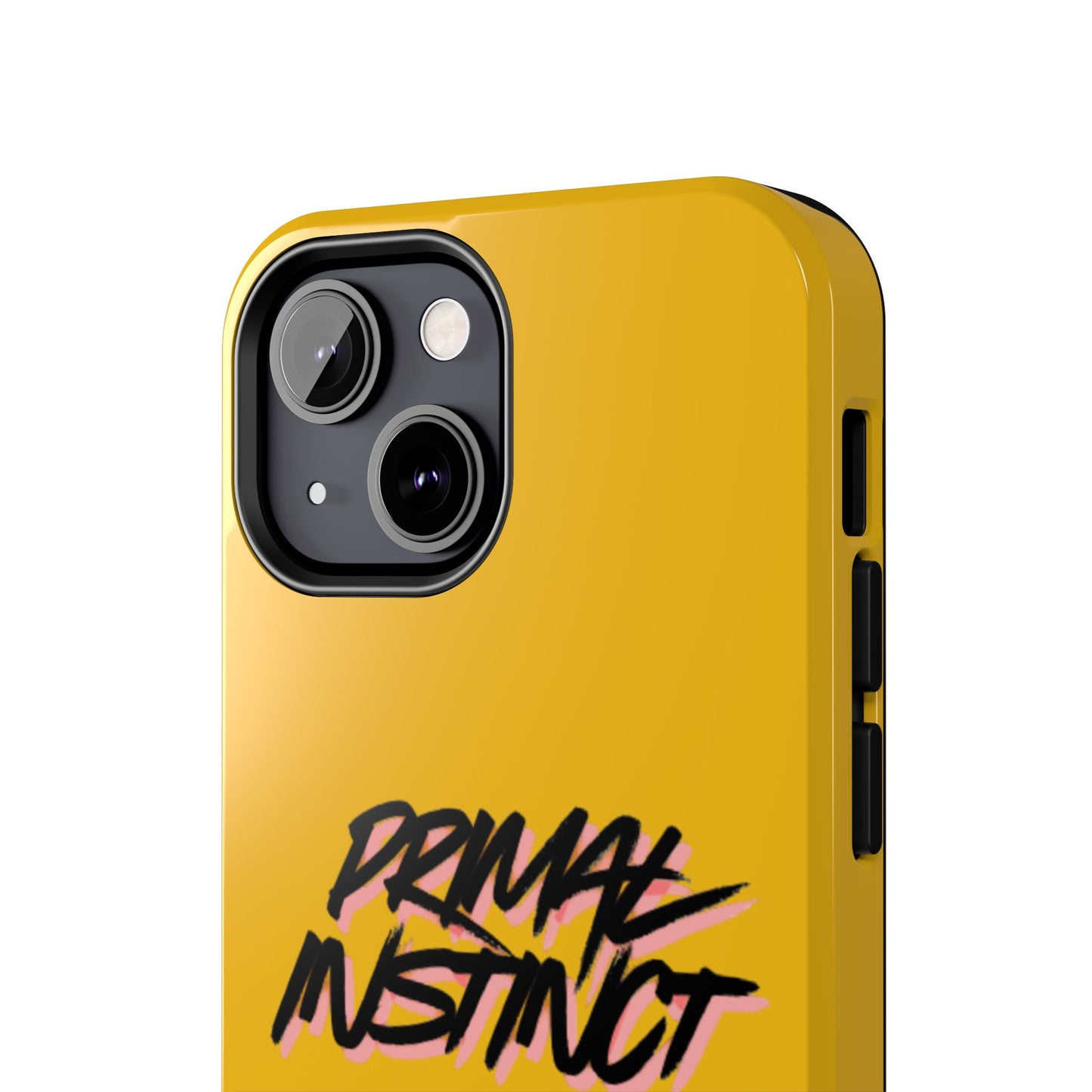 Primal Instinct Tough Phone Case — Yellow Rugged Protective Cover with Claw Mark Accent