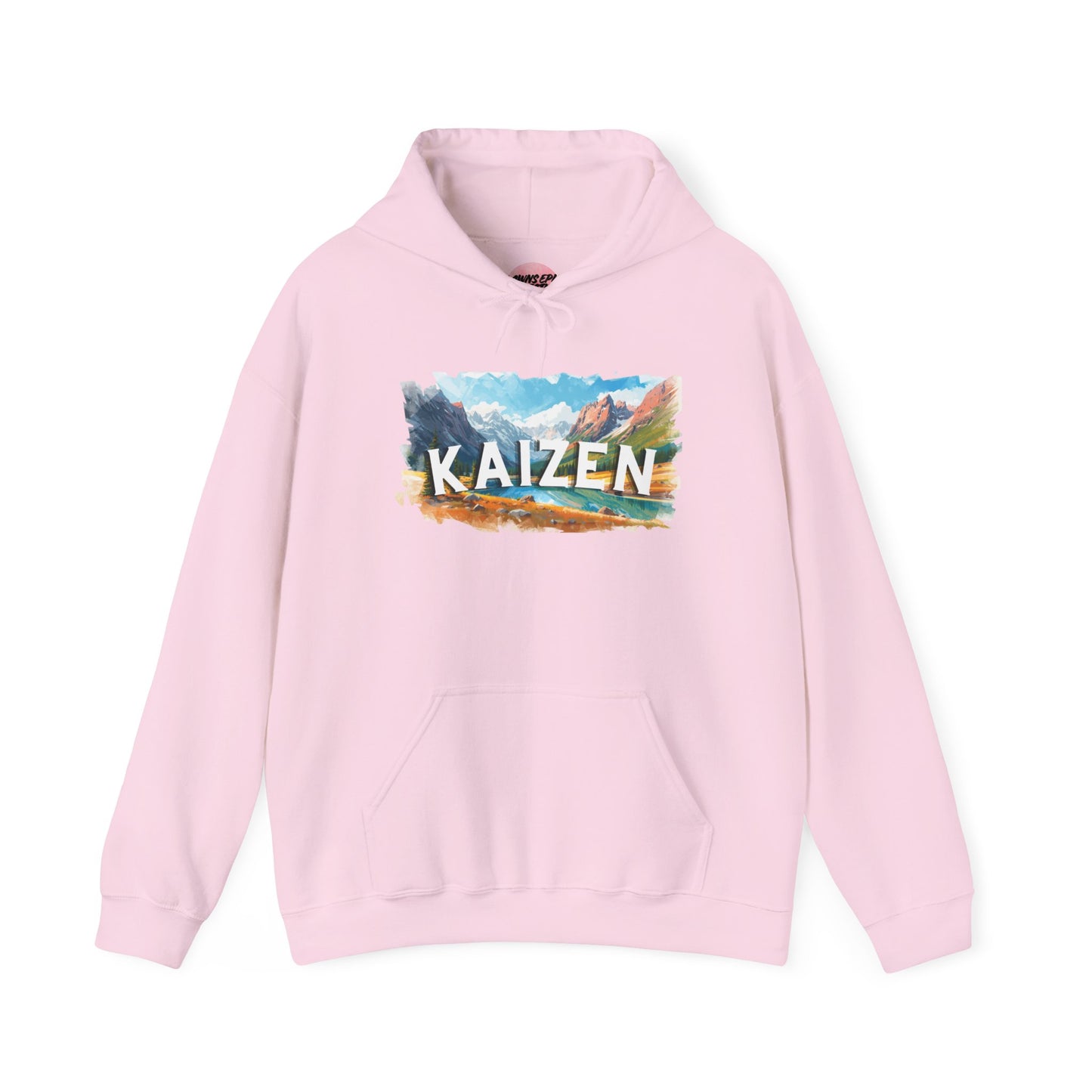 Kaizen Hoodie — Motivational Mountain Landscape Pullover