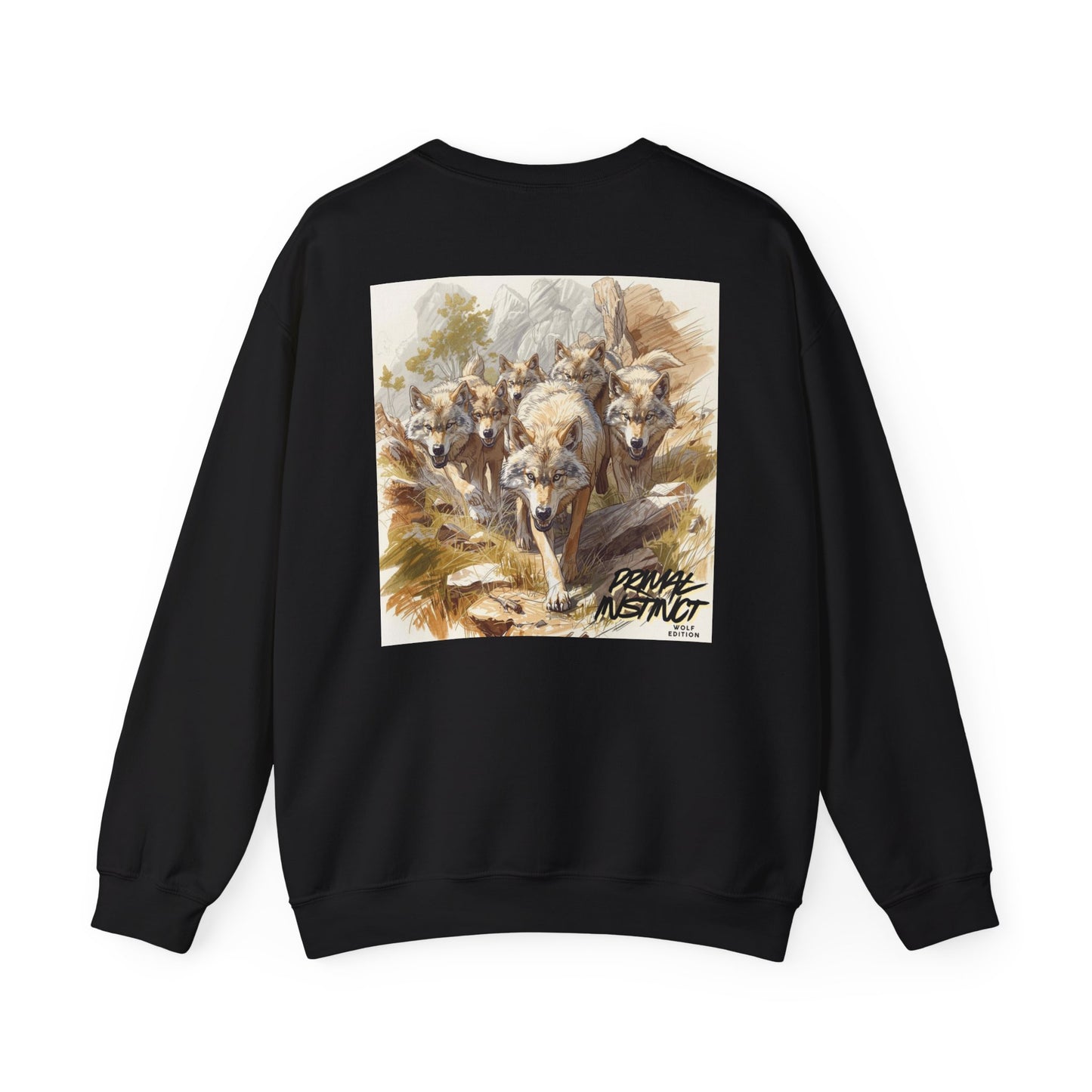 Wolf Pack Crewneck Sweatshirt – Vintage Wildlife Graphic "Wolf Pack"