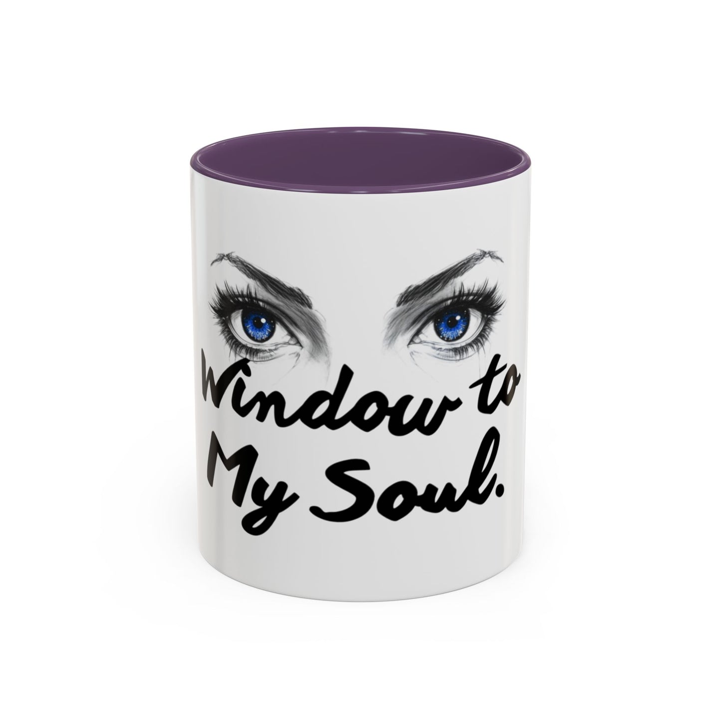 "Window to My Soul" Accent Coffee Mug — Blue Eyes Ceramic 11/15oz