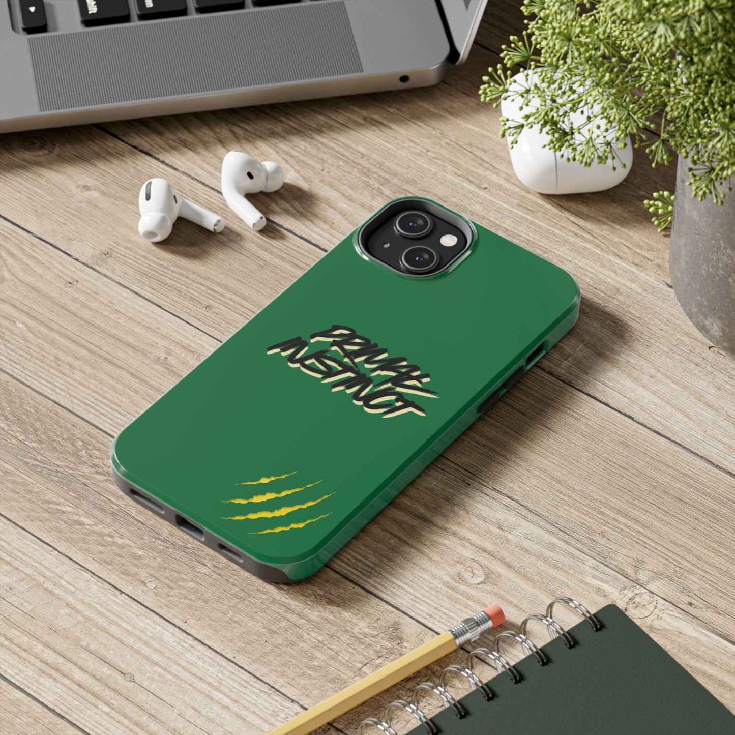 Primal Instinct Tough Phone Case — Green Claw-Mark Protective Cover