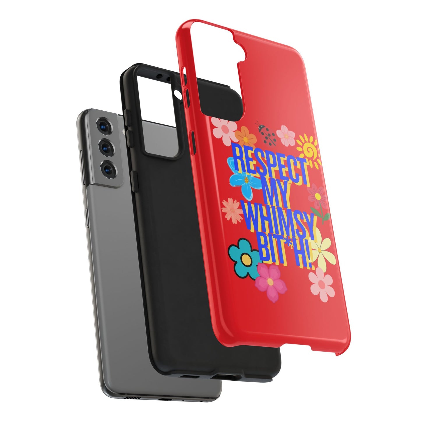Respect My Whimsy Bitch! Tough Phone Case — Floral Retro Protective Cover