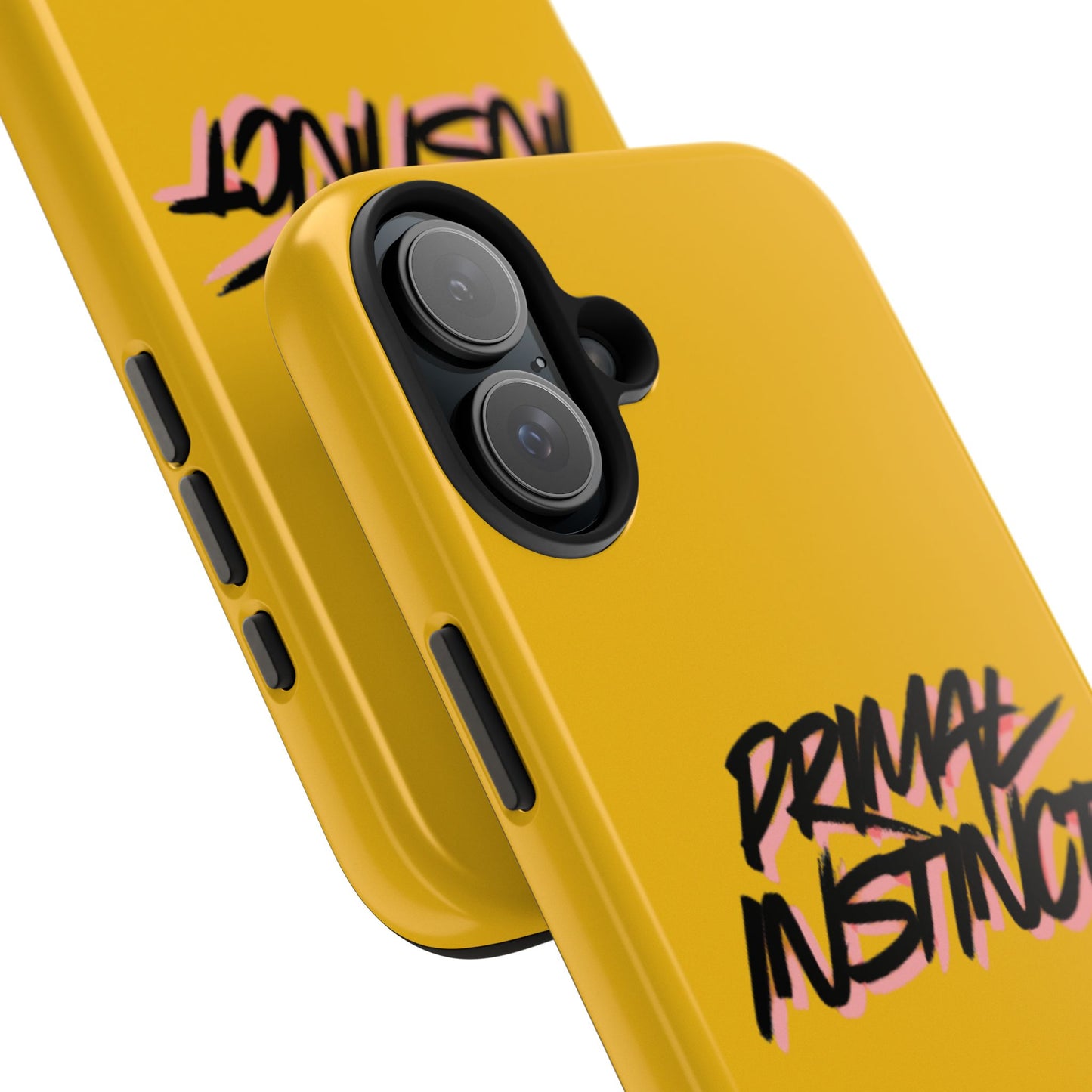 Primal Instinct Tough Phone Case — Yellow Rugged Protective Cover with Claw Mark Accent
