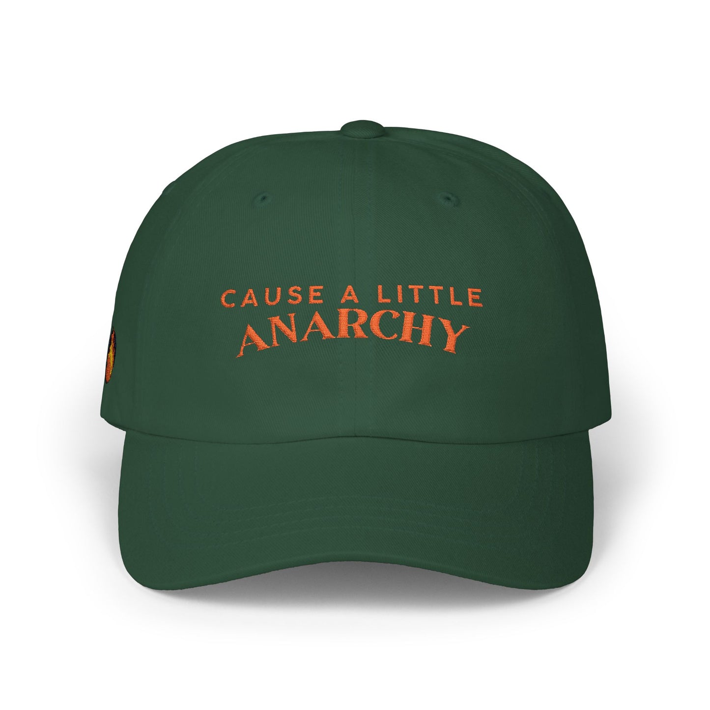 Cause A Little Anarchy Dad Cap — Embroidered Green Baseball Hat