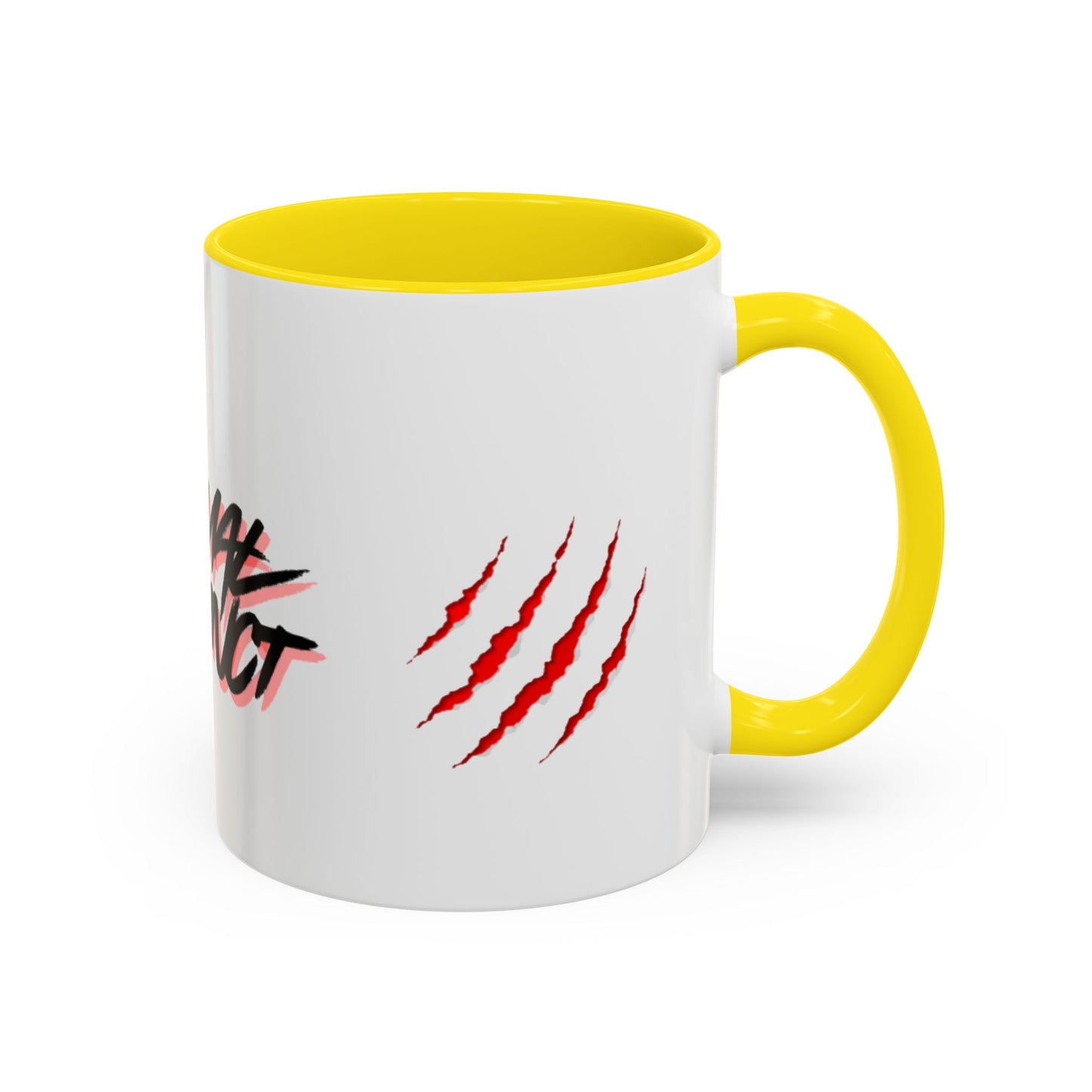 Accent Coffee Mug — "Primal Instinct" Graphic Mug with Red Claw Marks
