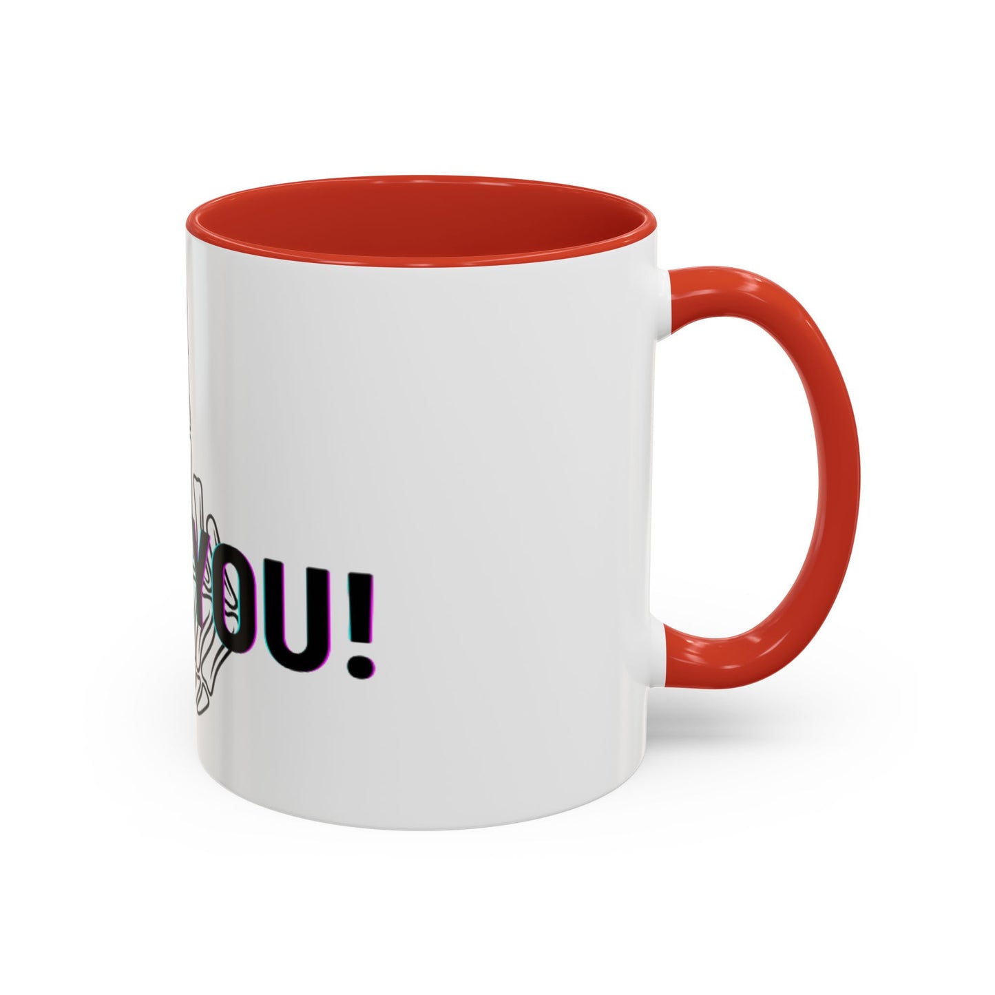 Bone Middle Finger Accent Coffee Mug — “Fu*k You!” Novelty Ceramic Mug