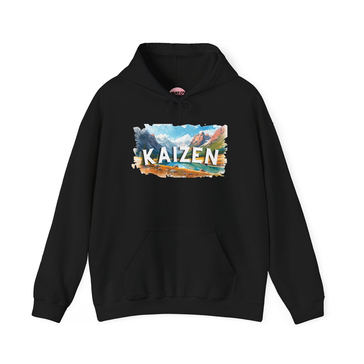 Kaizen Hoodie — Motivational Mountain Landscape Pullover