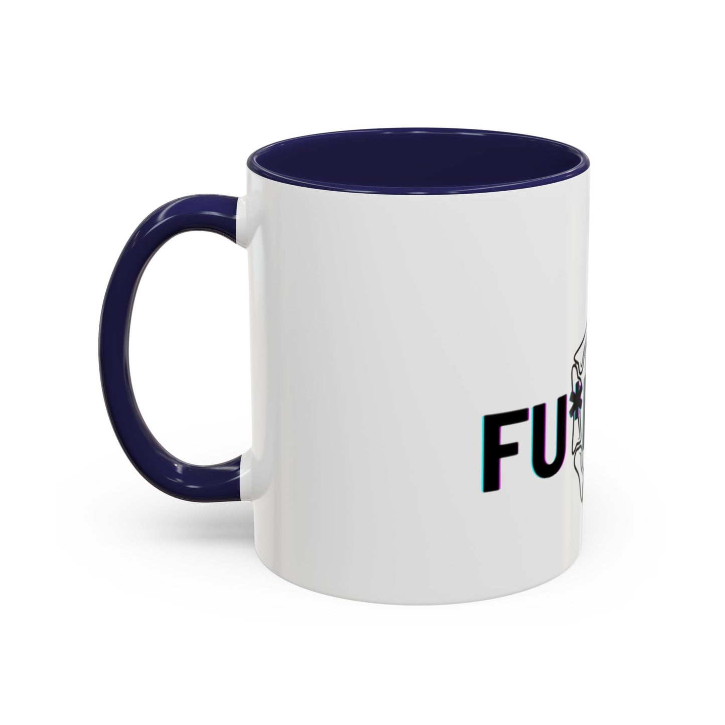 Bone Middle Finger Accent Coffee Mug — “Fu*k You!” Novelty Ceramic Mug