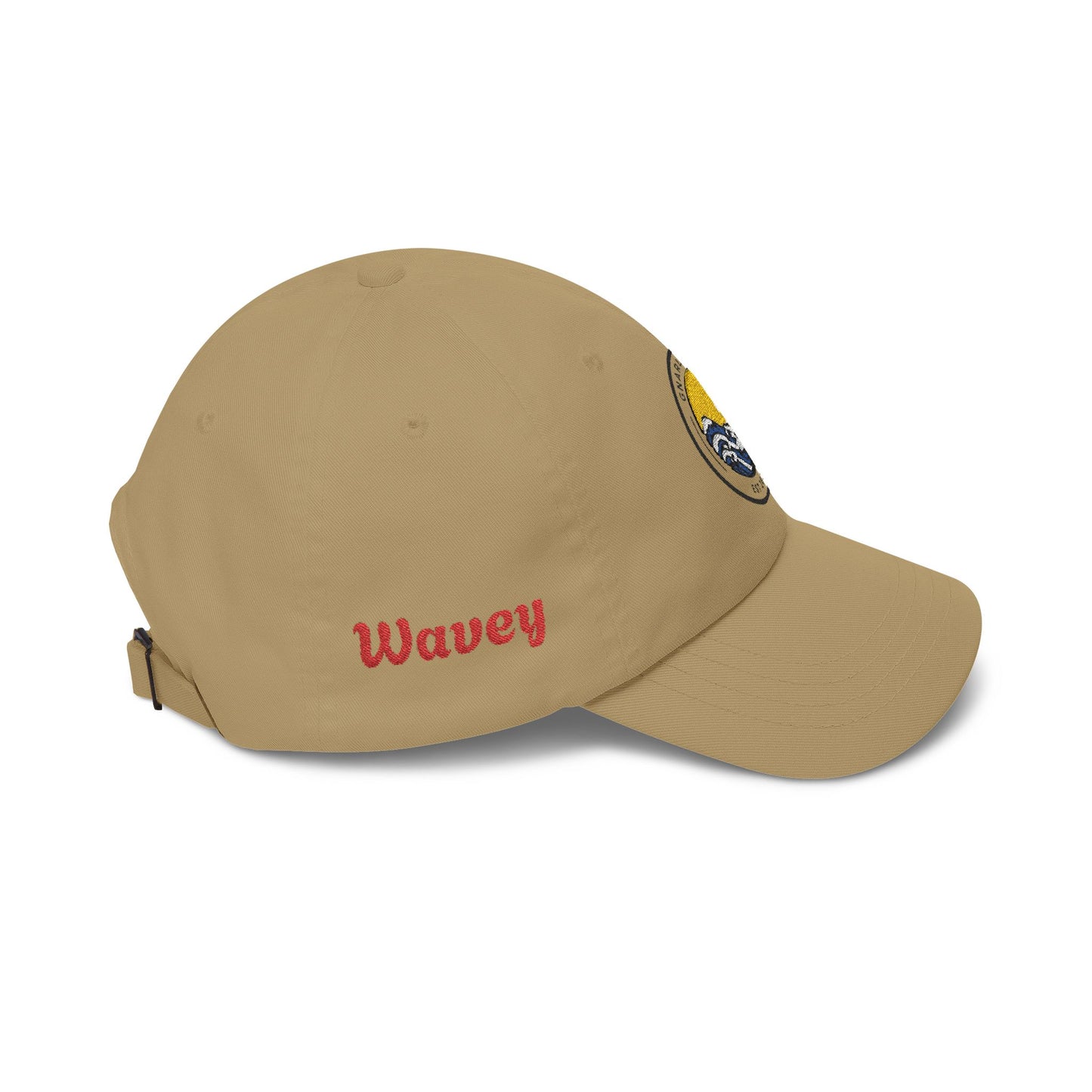 Classic Wave Patch Dad Cap — Embroidered Beach Sunrise Baseball Hat