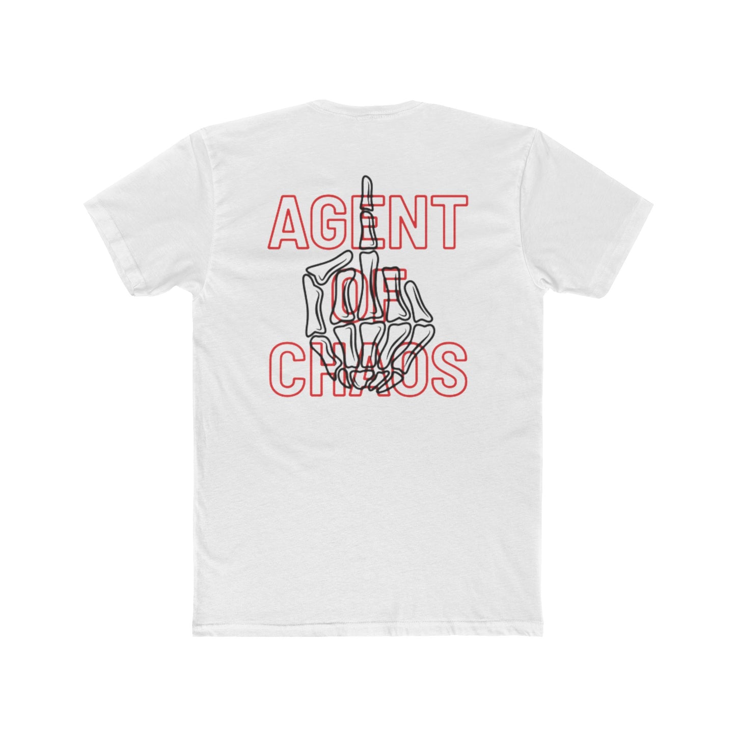 Agent of Chaos T‑Shirt — Skeleton Hand Middle Finger Graphic Tee
