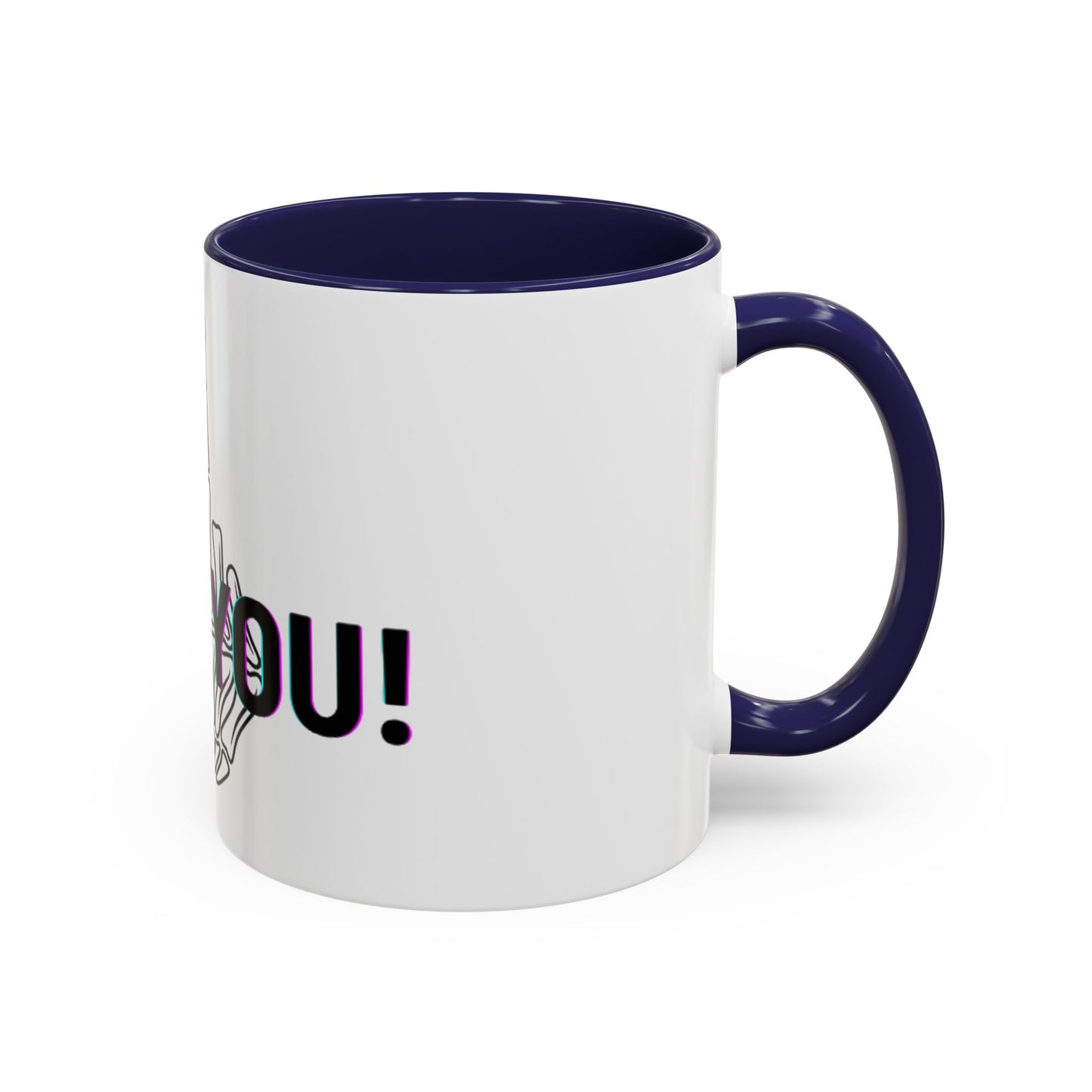 Bone Middle Finger Accent Coffee Mug — “Fu*k You!” Novelty Ceramic Mug