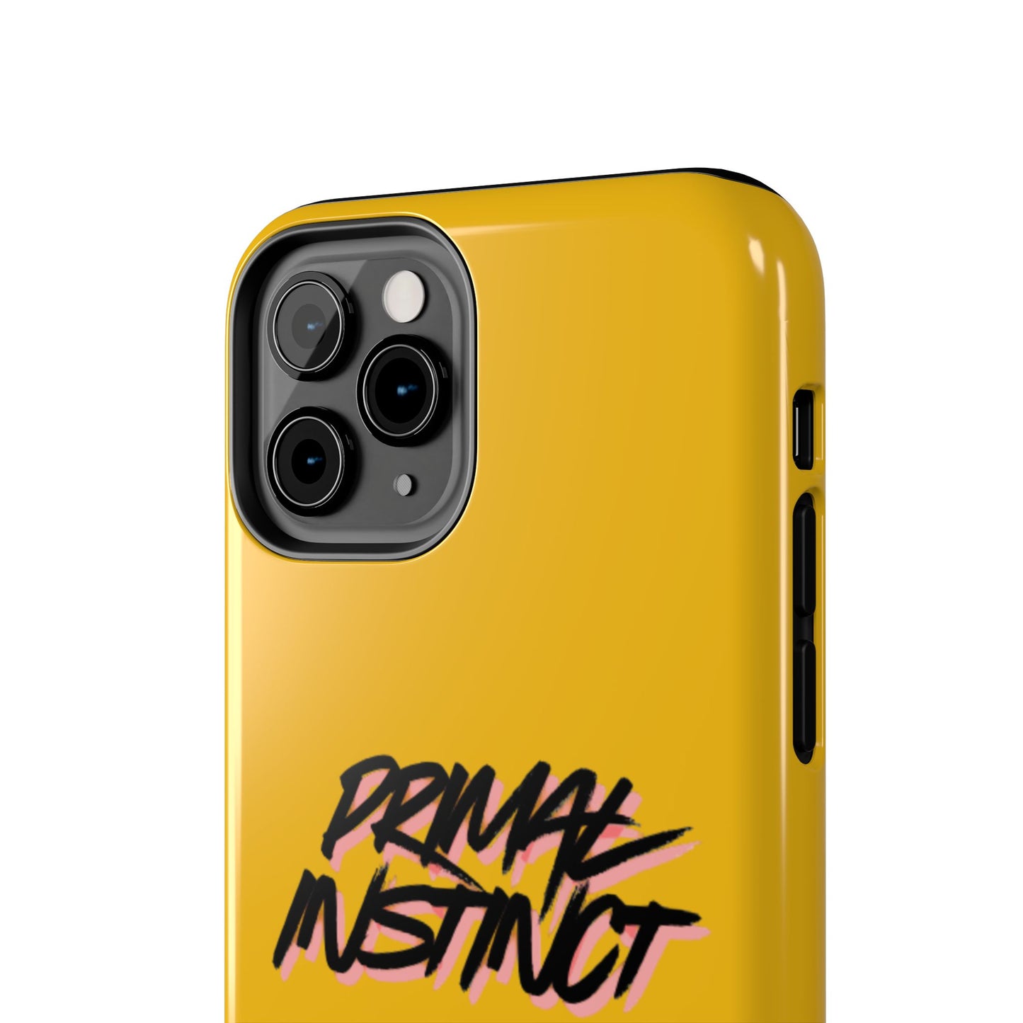 Primal Instinct Tough Phone Case — Yellow Rugged Protective Cover with Claw Mark Accent