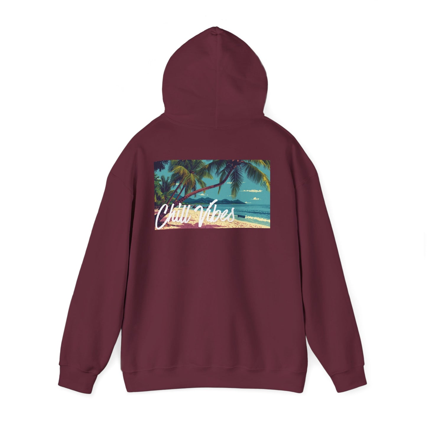 Chill Vibes Hoodie — Tropical Beach Palm Graphic Pullover