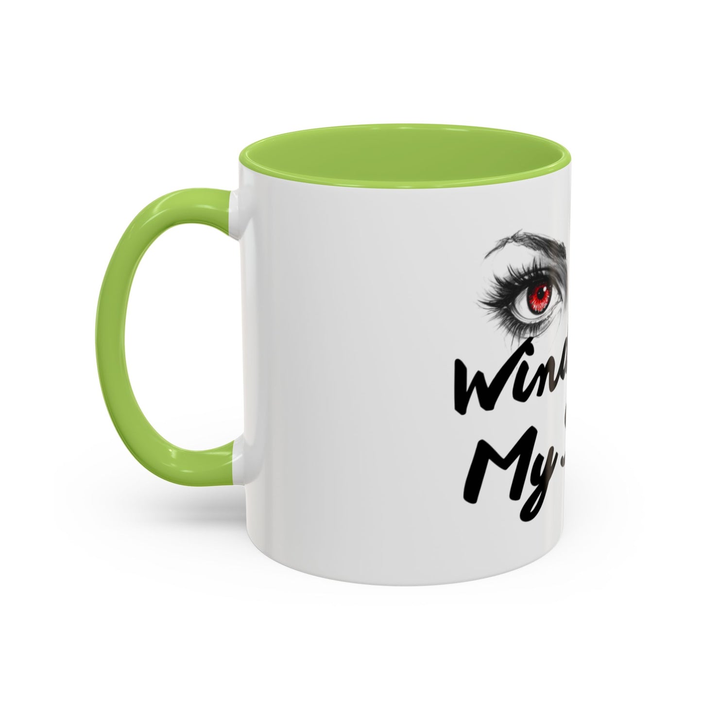 Accent Coffee Mug — “Window to My Soul” Red-Eyed Eyes Design