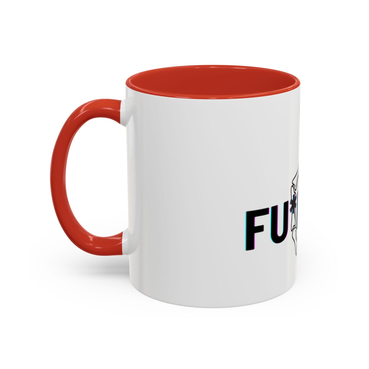 Bone Middle Finger Accent Coffee Mug — “Fu*k You!” Novelty Ceramic Mug
