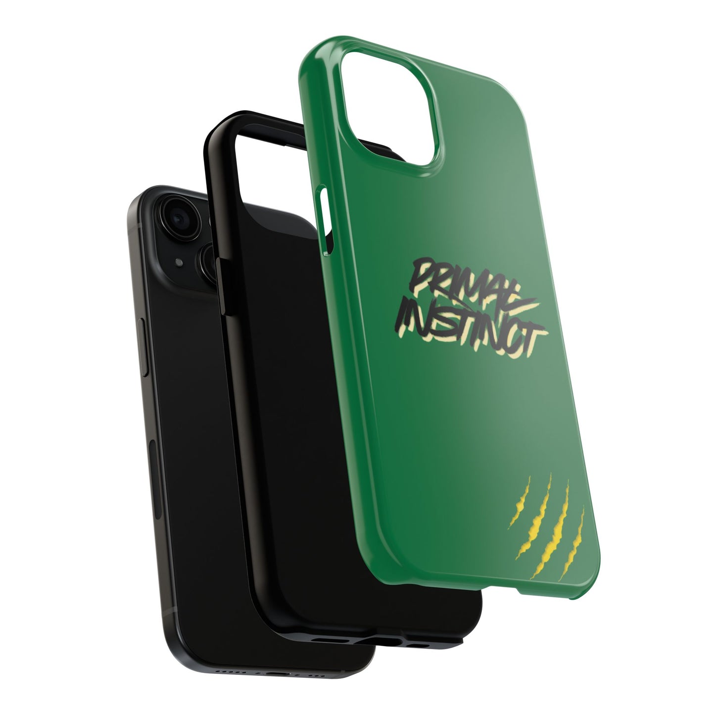 Primal Instinct Tough Phone Case — Green Claw-Mark Protective Cover