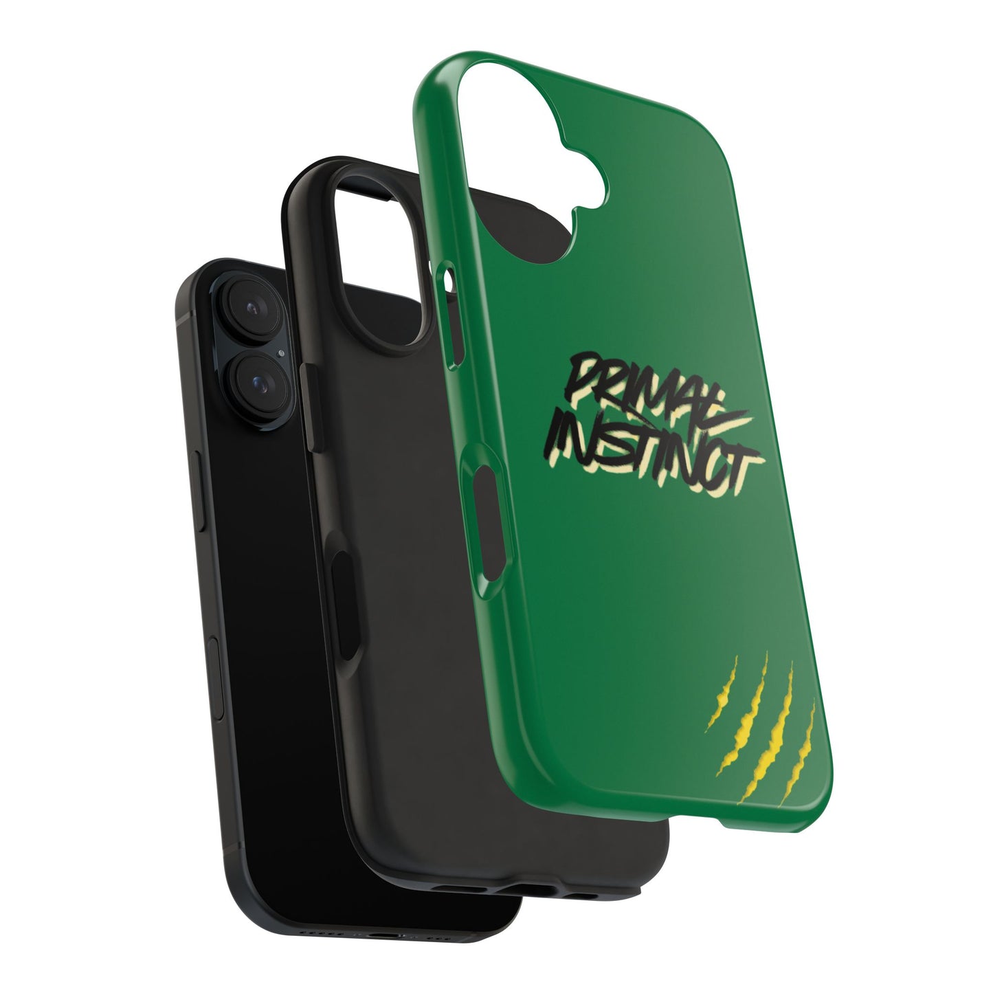 Primal Instinct Tough Phone Case — Green Claw-Mark Protective Cover
