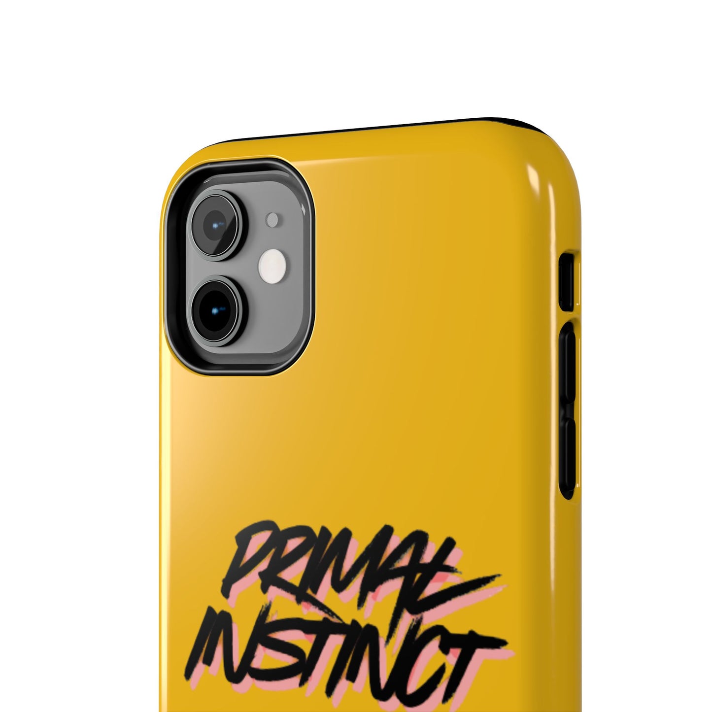 Primal Instinct Tough Phone Case — Yellow Rugged Protective Cover with Claw Mark Accent